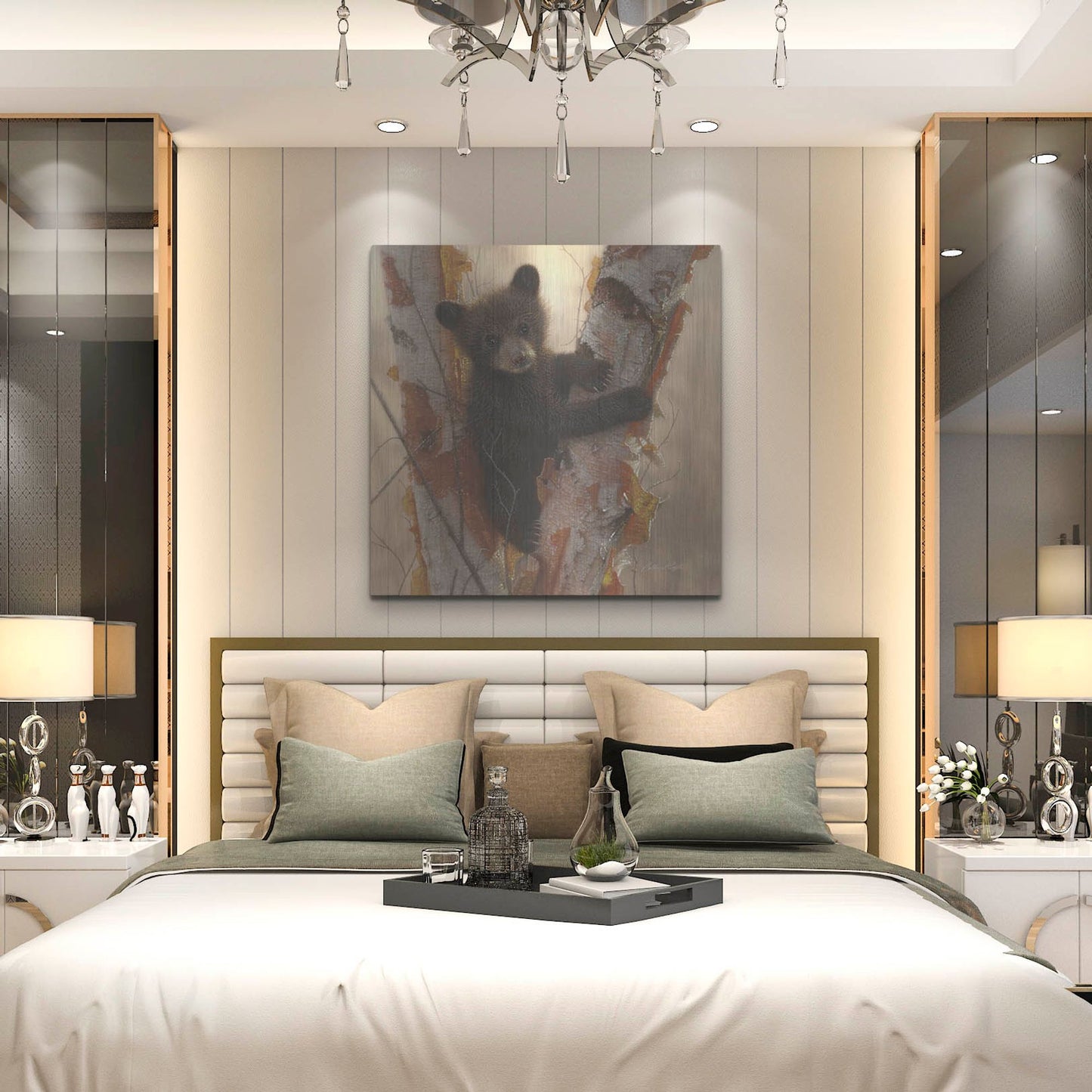 Luxe Metal Art 'Curious Cub I' by Collin Bogle, Metal Wall Art,36x36