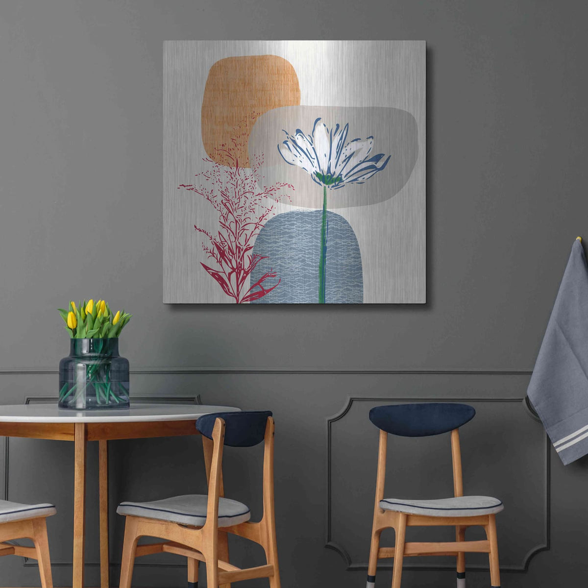 'Fall Floral II' by Linda Woods – Metal Wall Art, 36x36 room view