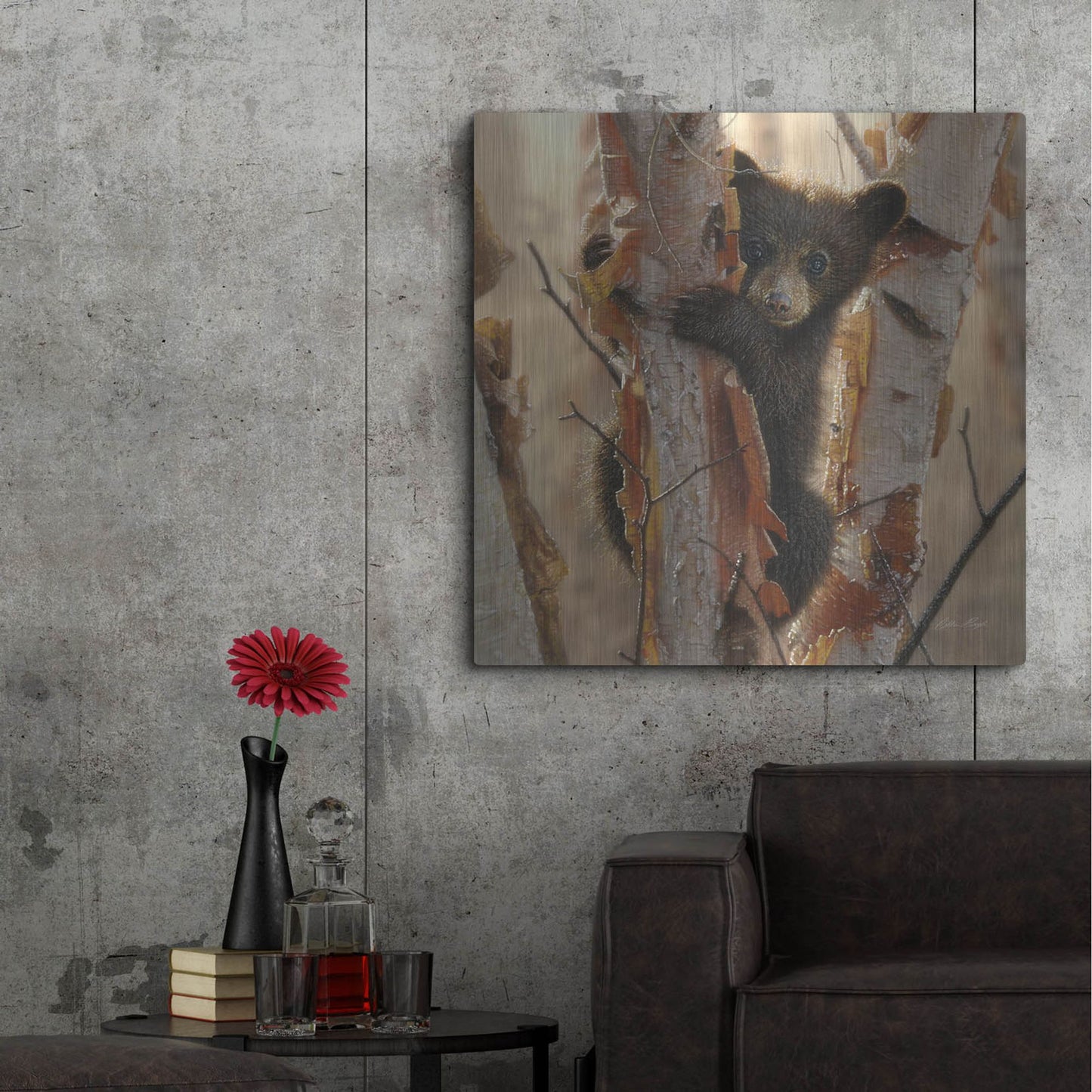 Luxe Metal Art 'Curious Cub II' by Collin Bogle, Metal Wall Art,36x36