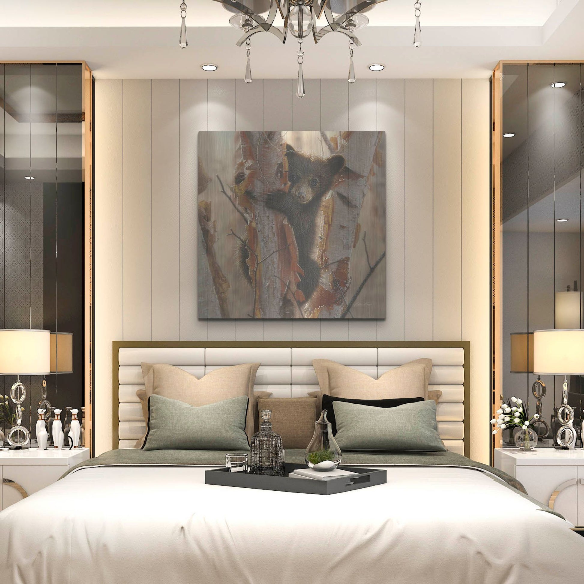 Luxe Metal Art 'Curious Cub II' by Collin Bogle, Metal Wall Art,36x36