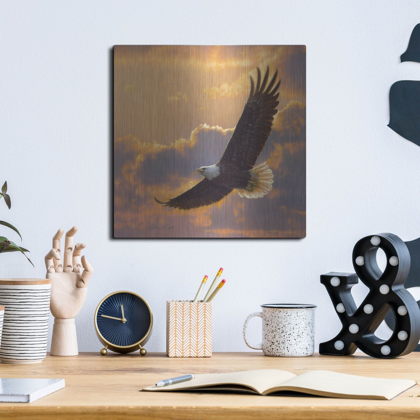 Luxe Metal Art 'Soaring Spirit' by Collin Bogle, Metal Wall Art,12x12