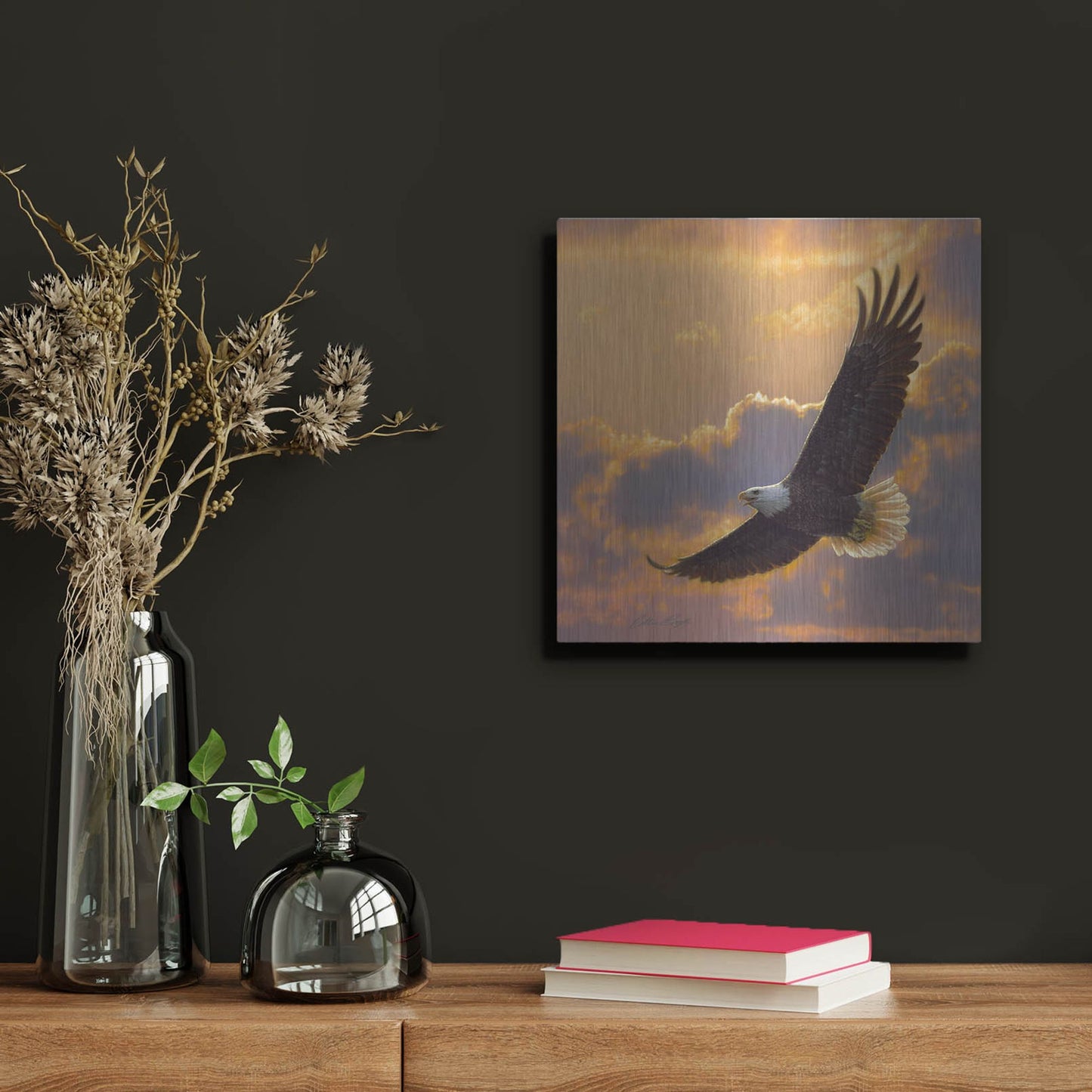 Luxe Metal Art 'Soaring Spirit' by Collin Bogle, Metal Wall Art,12x12