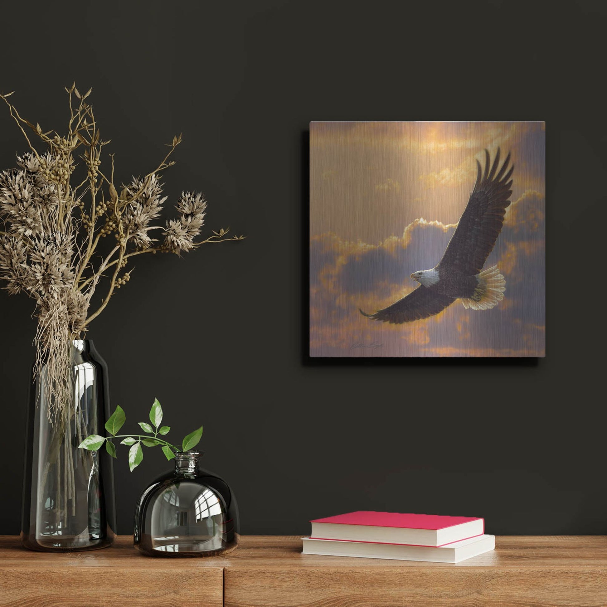Luxe Metal Art 'Soaring Spirit' by Collin Bogle, Metal Wall Art,12x12