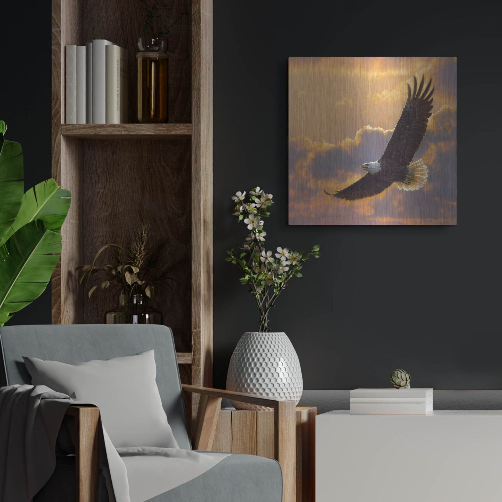Luxe Metal Art 'Soaring Spirit' by Collin Bogle, Metal Wall Art,24x24