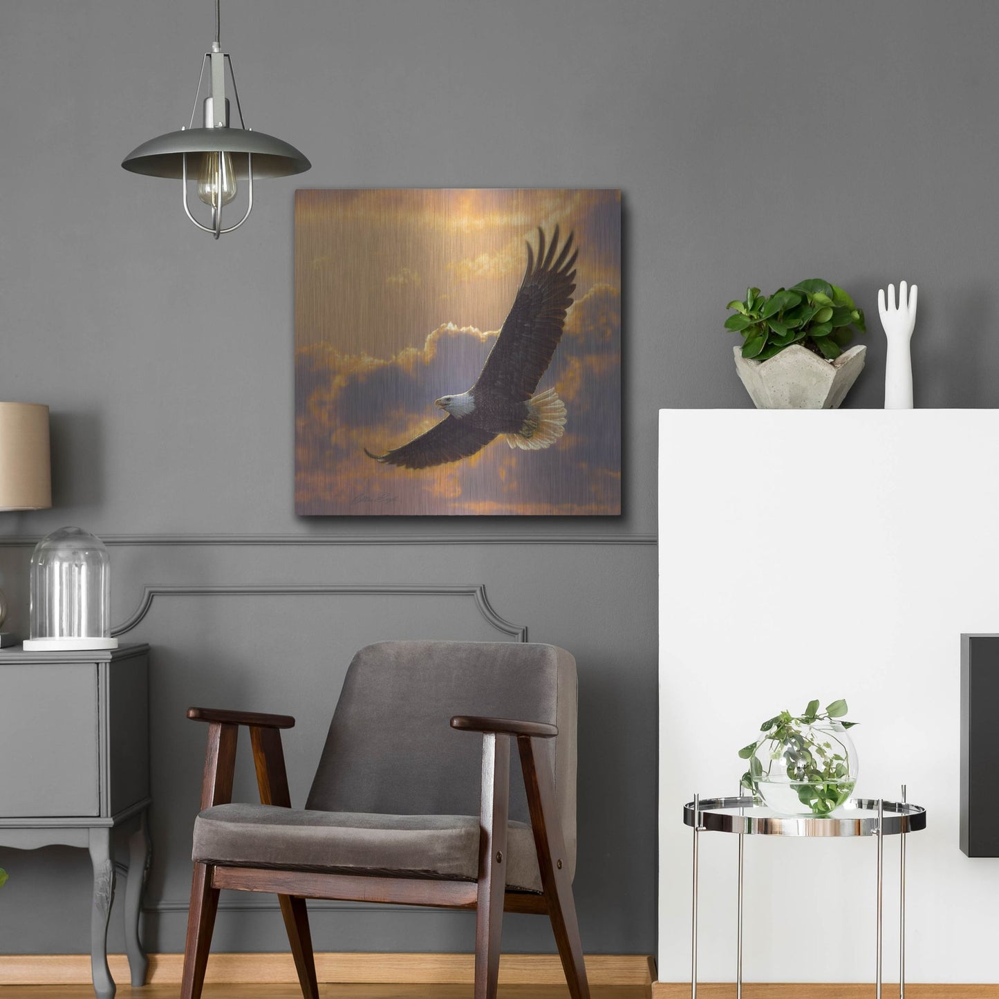 Luxe Metal Art 'Soaring Spirit' by Collin Bogle, Metal Wall Art,24x24