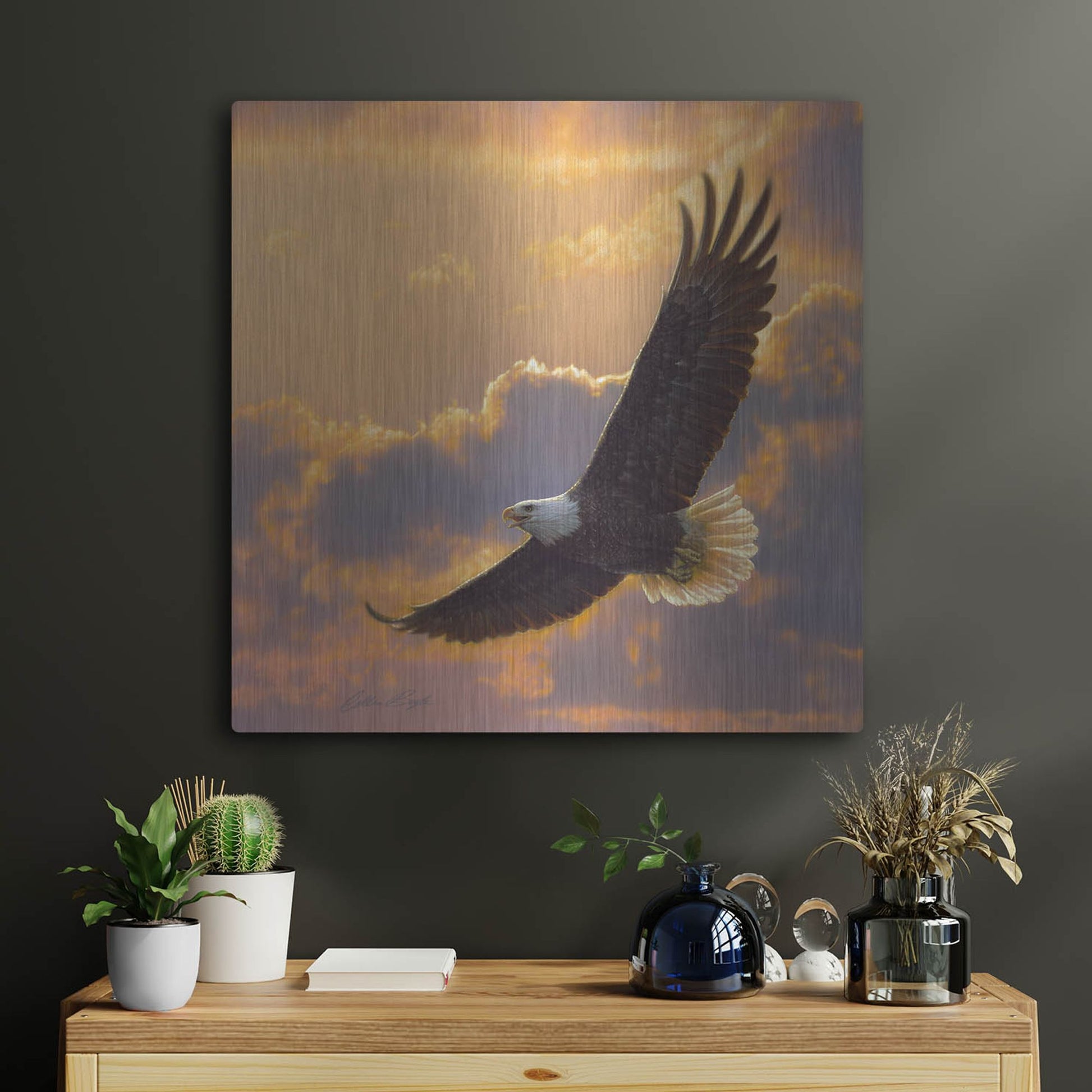 Luxe Metal Art 'Soaring Spirit' by Collin Bogle, Metal Wall Art,24x24