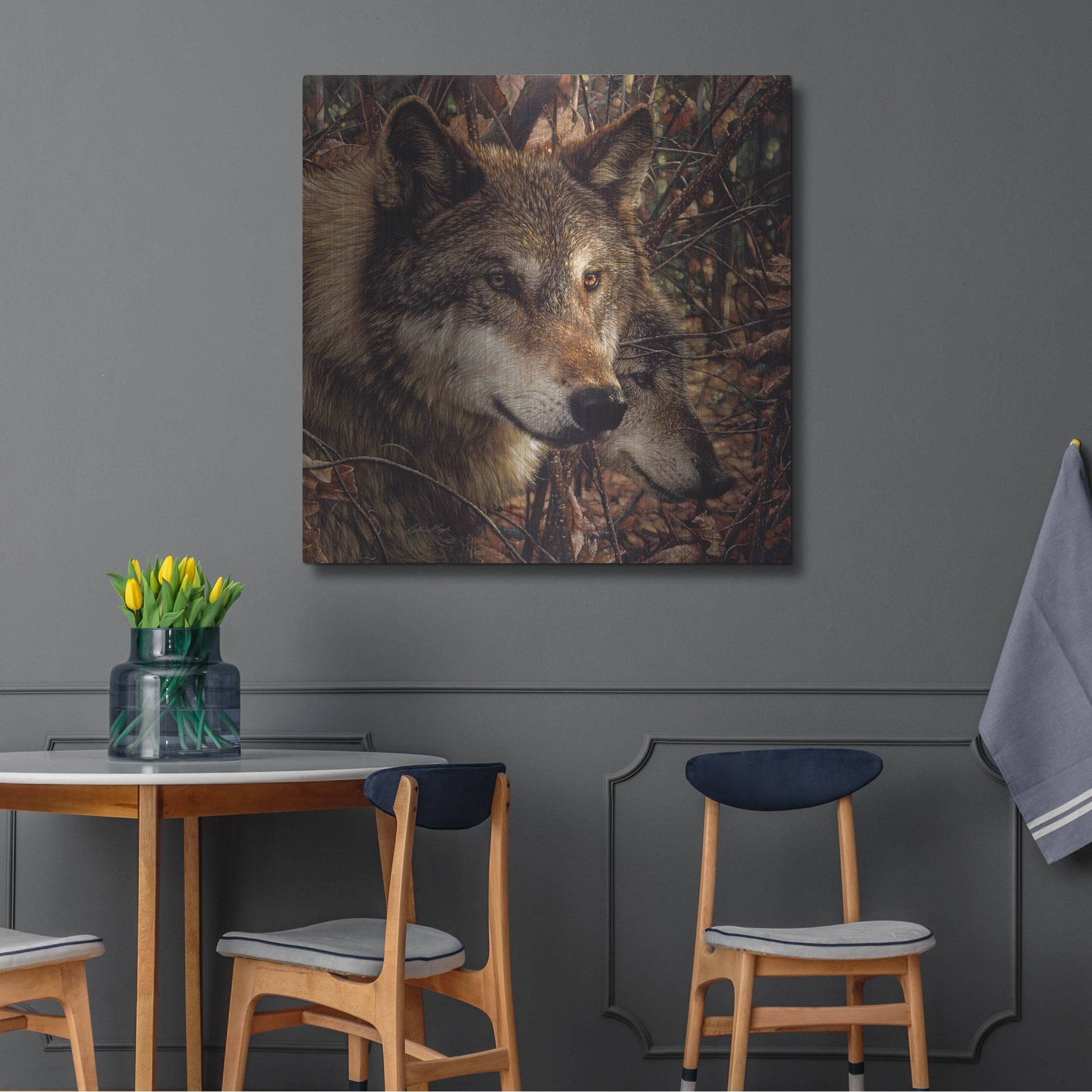 Luxe Metal Art 'Colors of Autumn' by Collin Bogle, Metal Wall Art,36x36