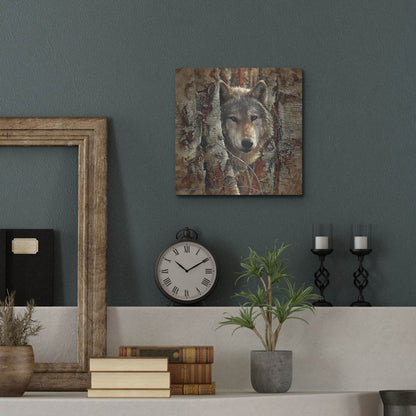 Luxe Metal Art 'Wolf Spirit' by Collin Bogle, Metal Wall Art,12x12