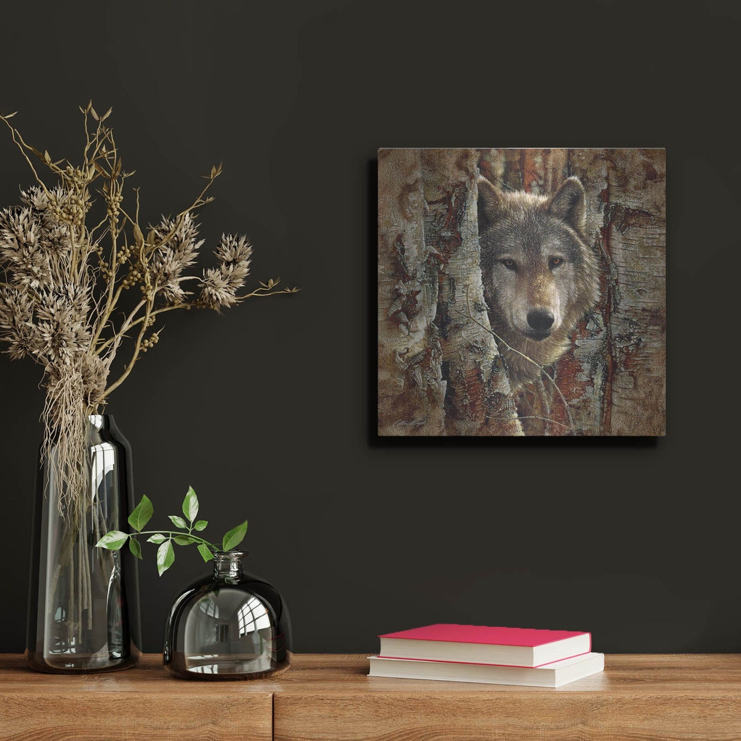 Luxe Metal Art 'Wolf Spirit' by Collin Bogle, Metal Wall Art,12x12