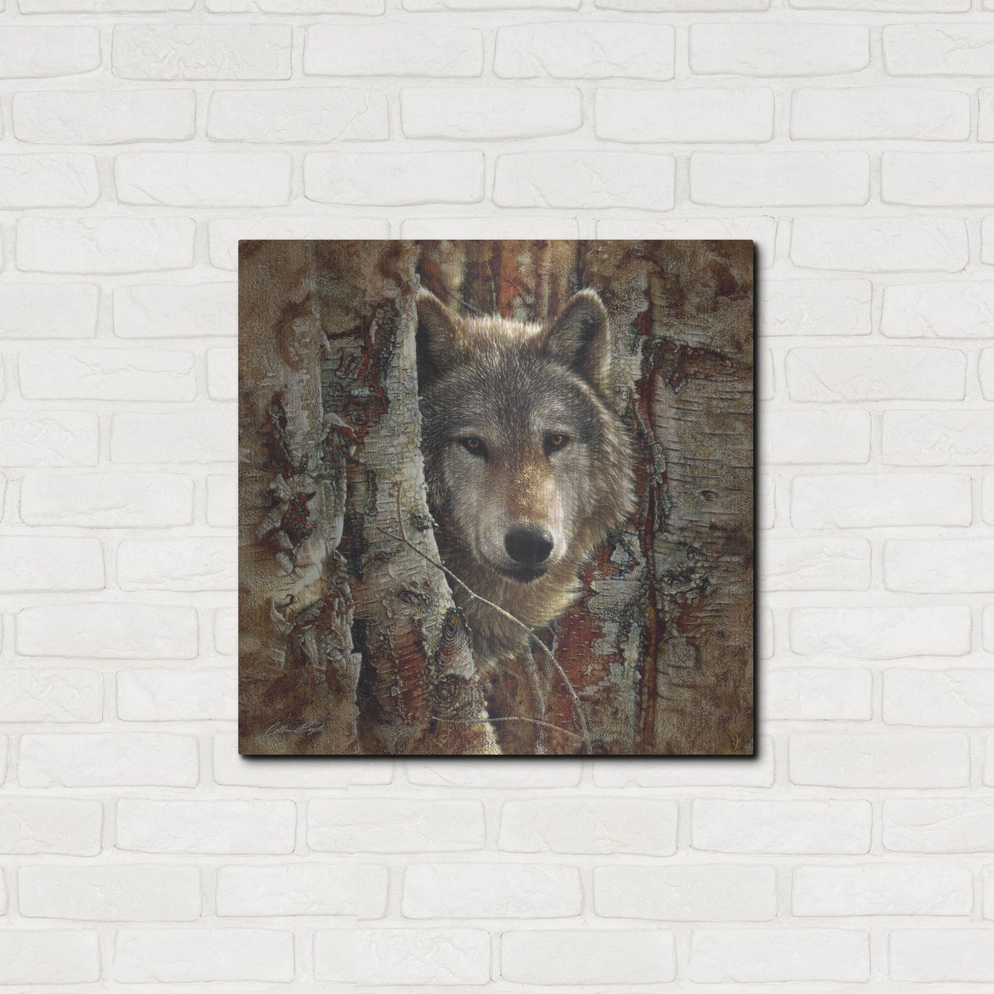 Luxe Metal Art 'Wolf Spirit' by Collin Bogle, Metal Wall Art,24x24
