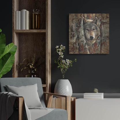 Luxe Metal Art 'Wolf Spirit' by Collin Bogle, Metal Wall Art,24x24