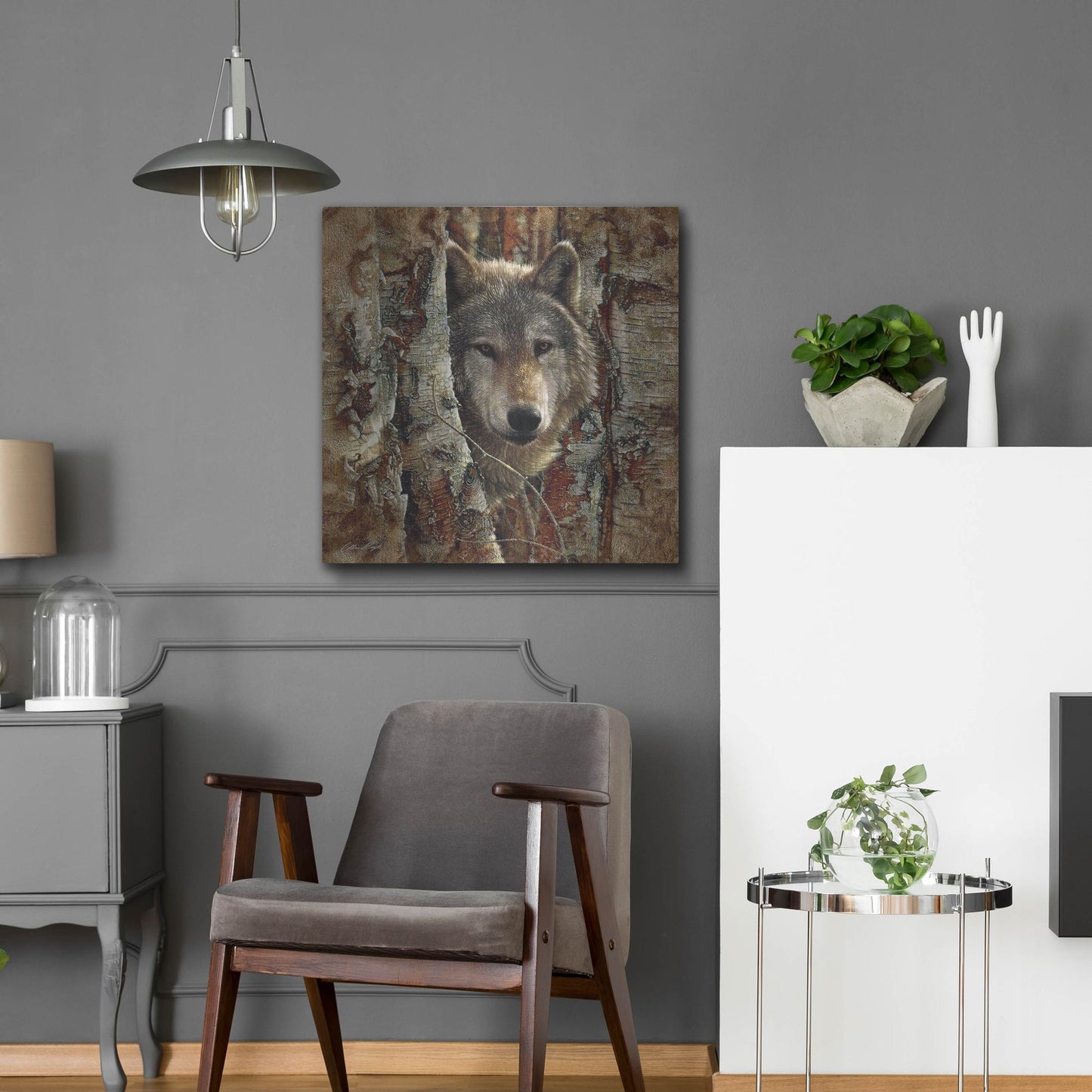 Luxe Metal Art 'Wolf Spirit' by Collin Bogle, Metal Wall Art,24x24