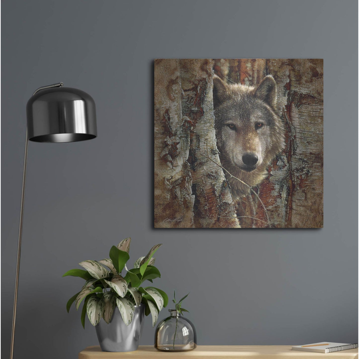 Luxe Metal Art 'Wolf Spirit' by Collin Bogle, Metal Wall Art,24x24