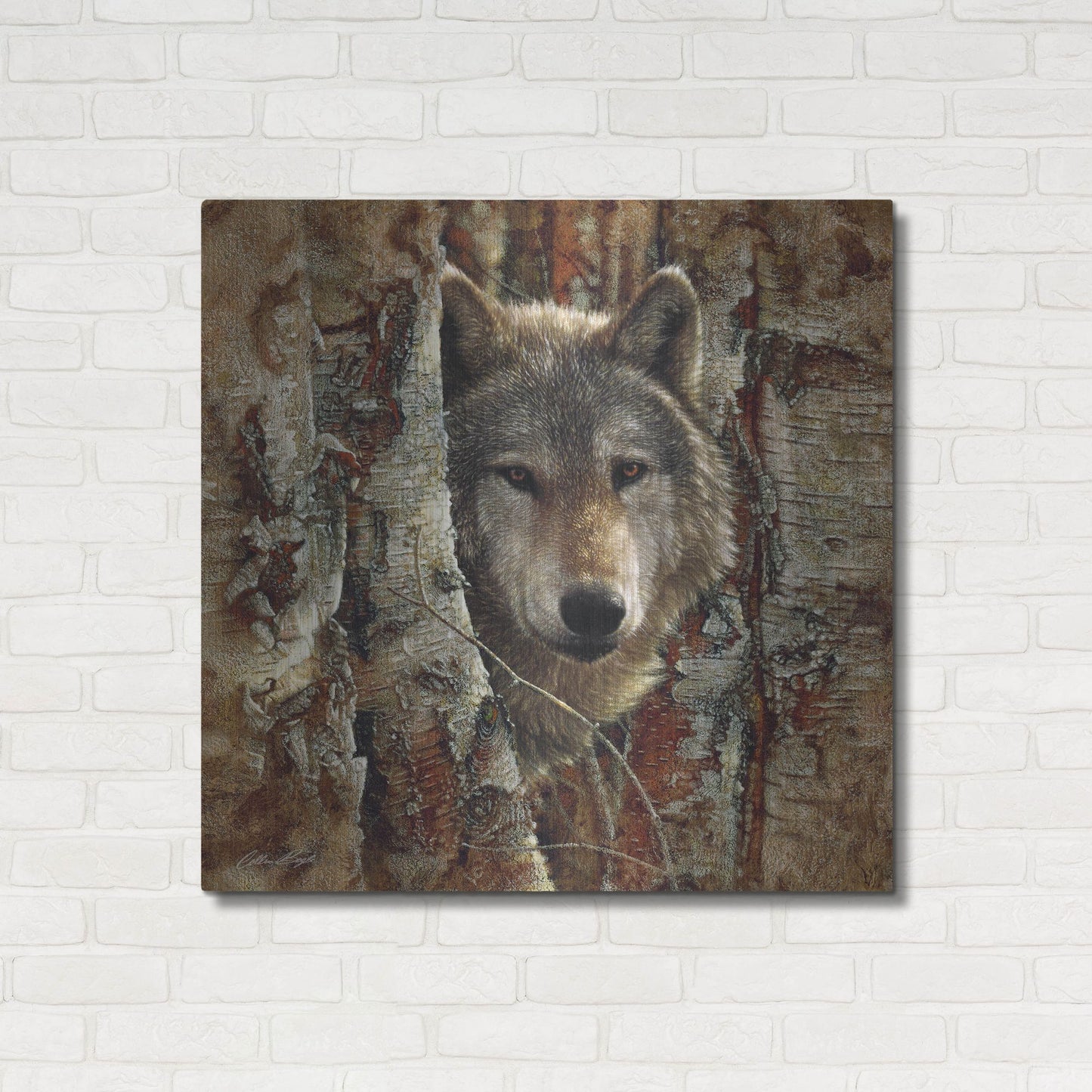 Luxe Metal Art 'Wolf Spirit' by Collin Bogle, Metal Wall Art,36x36