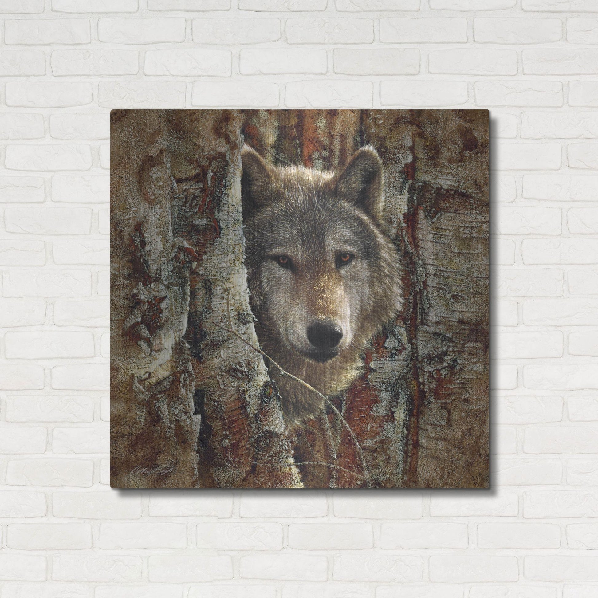 Luxe Metal Art 'Wolf Spirit' by Collin Bogle, Metal Wall Art,36x36