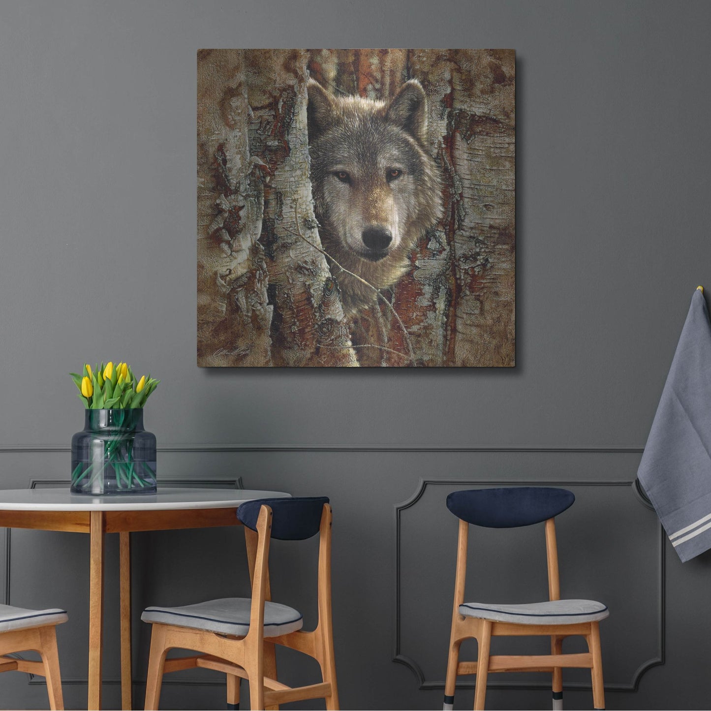 Luxe Metal Art 'Wolf Spirit' by Collin Bogle, Metal Wall Art,36x36