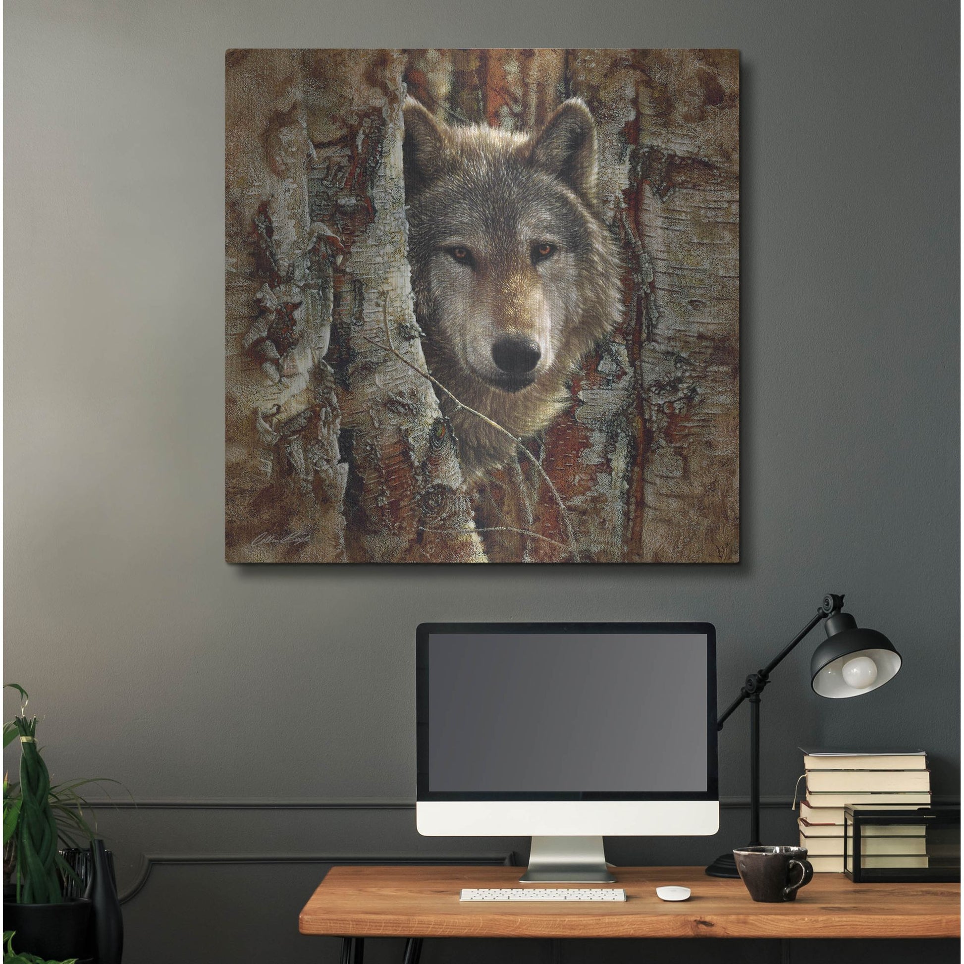 Luxe Metal Art 'Wolf Spirit' by Collin Bogle, Metal Wall Art,36x36
