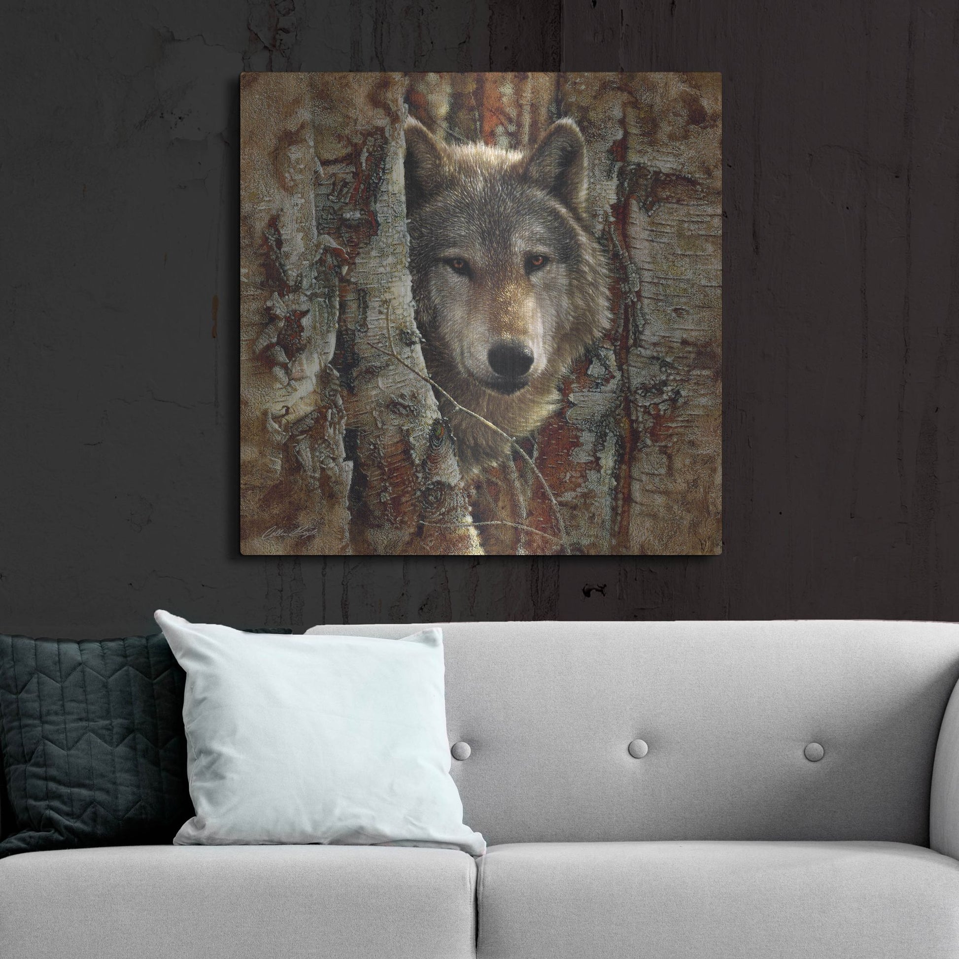 Luxe Metal Art 'Wolf Spirit' by Collin Bogle, Metal Wall Art,36x36