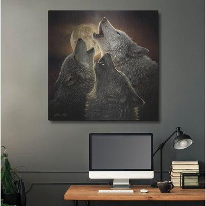 Luxe Metal Art 'Wolf Trinity' by Collin Bogle, Metal Wall Art,36x36