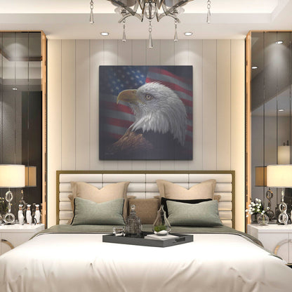 Luxe Metal Art 'American Bald Eagle' by Collin Bogle, Metal Wall Art,36x36