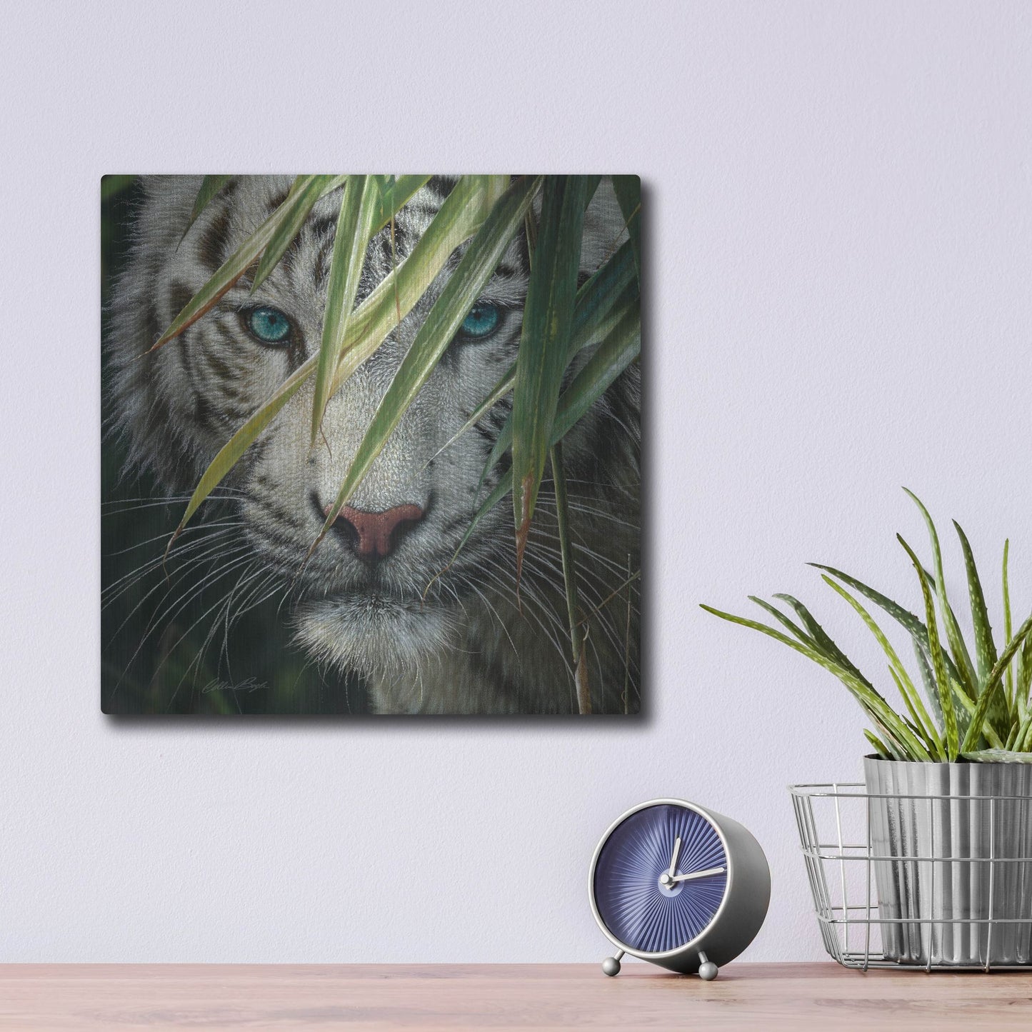 Luxe Metal Art 'Watching and Waiting' by Collin Bogle, Metal Wall Art,12x12