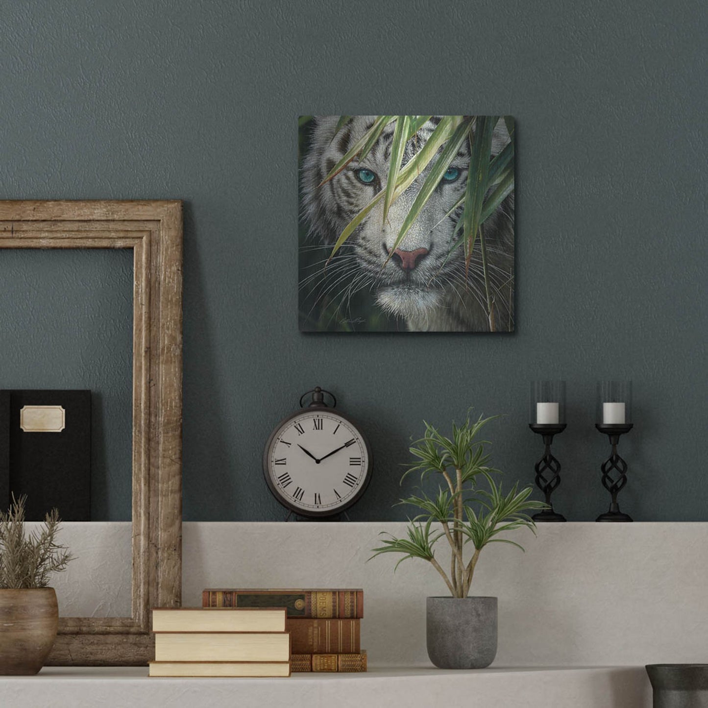 Luxe Metal Art 'Watching and Waiting' by Collin Bogle, Metal Wall Art,12x12