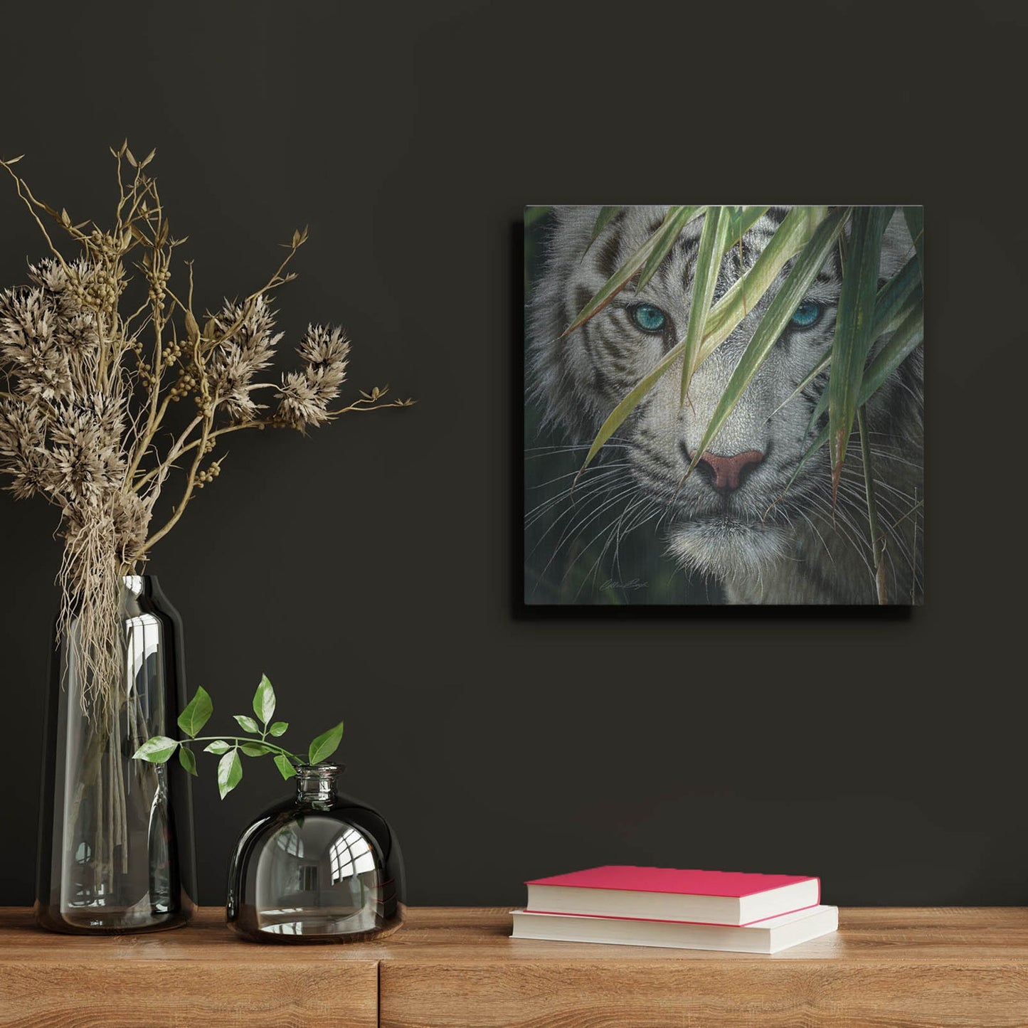 Luxe Metal Art 'Watching and Waiting' by Collin Bogle, Metal Wall Art,12x12