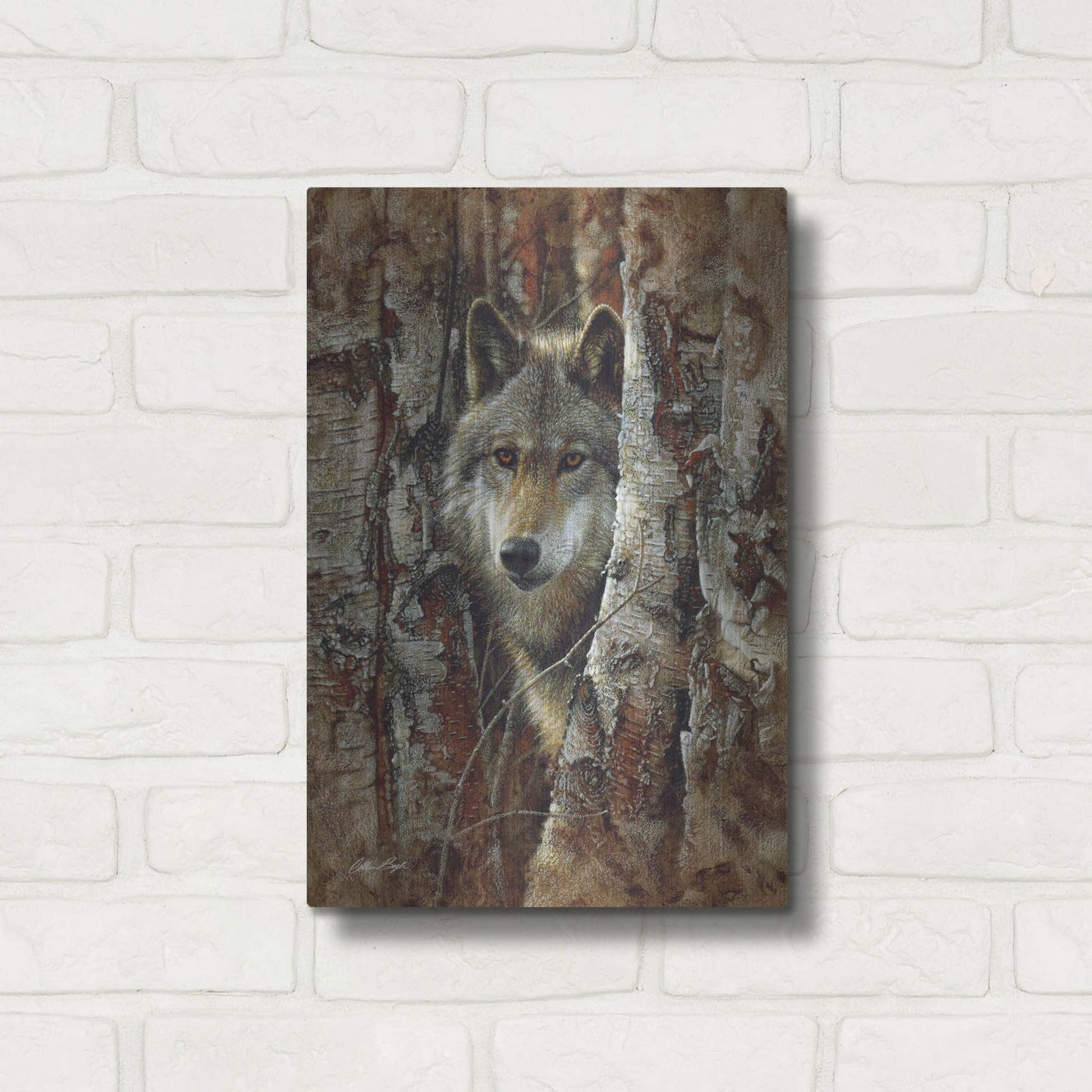 Luxe Metal Art 'Wood Land Spirit' by Collin Bogle, Metal Wall Art,12x16