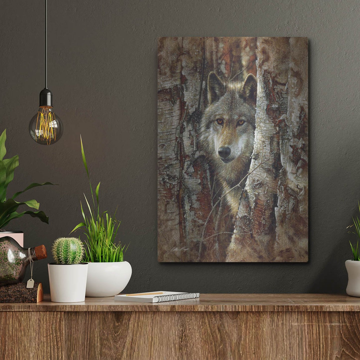 Luxe Metal Art 'Wood Land Spirit' by Collin Bogle, Metal Wall Art,12x16