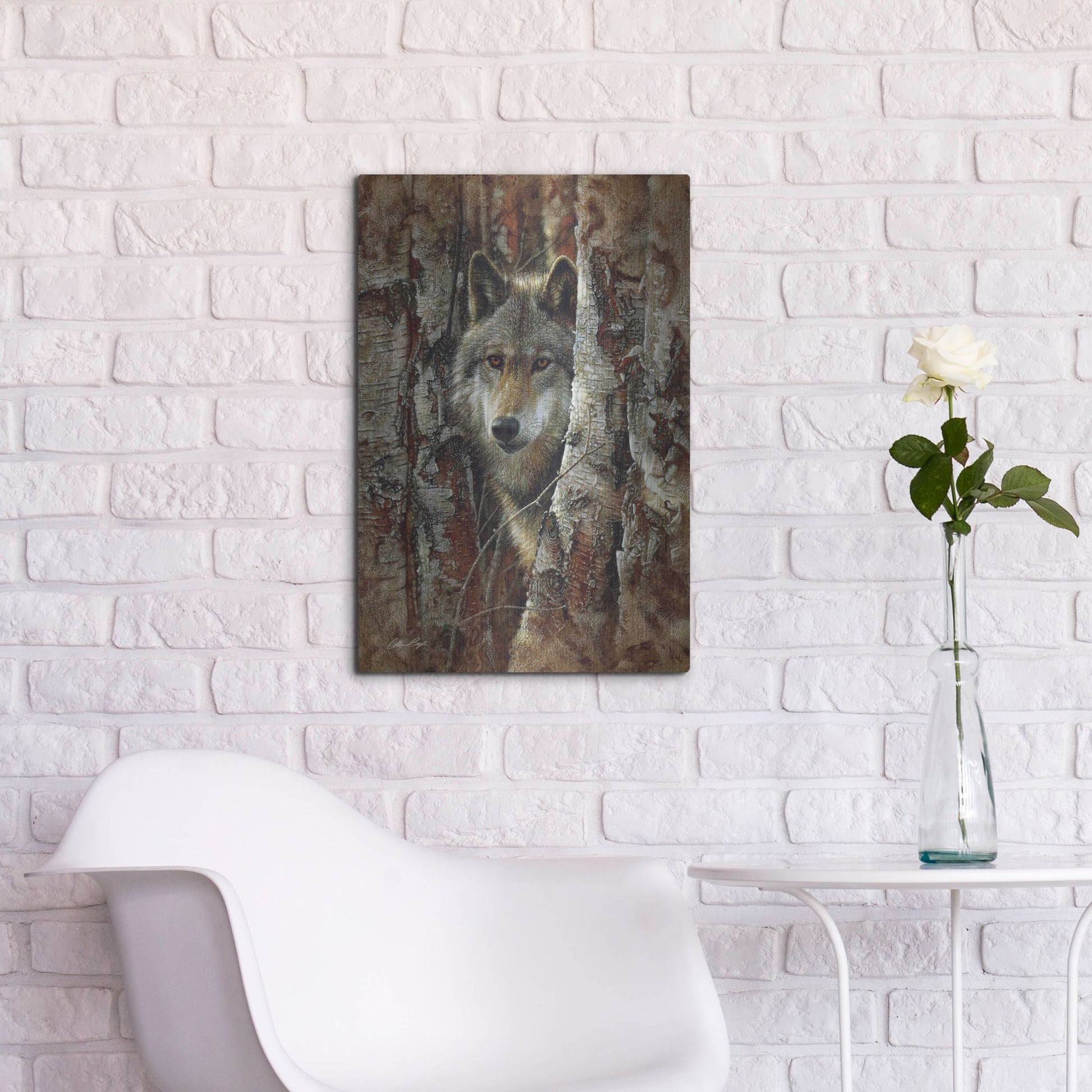 Luxe Metal Art 'Wood Land Spirit' by Collin Bogle, Metal Wall Art,16x24