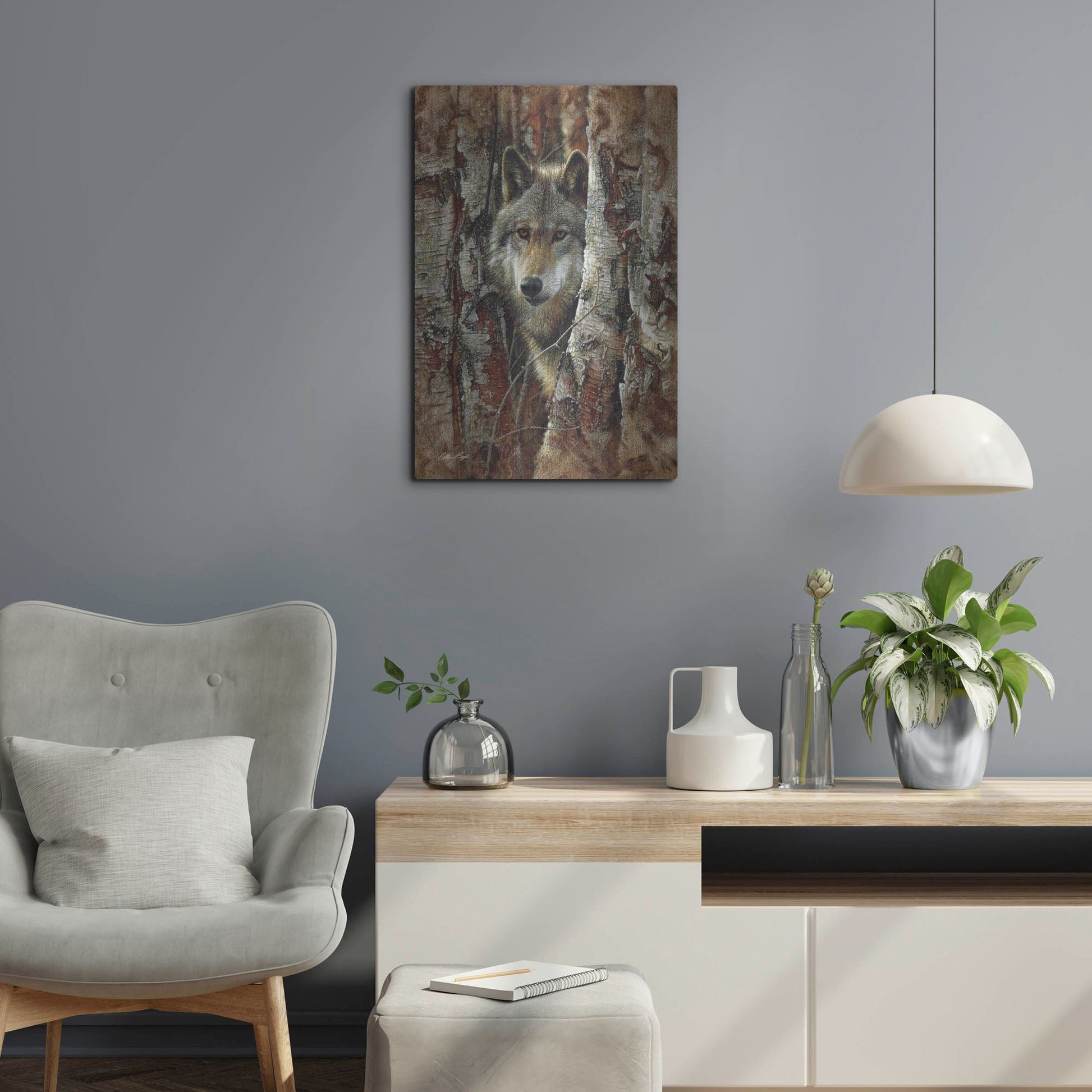 Luxe Metal Art 'Wood Land Spirit' by Collin Bogle, Metal Wall Art,16x24