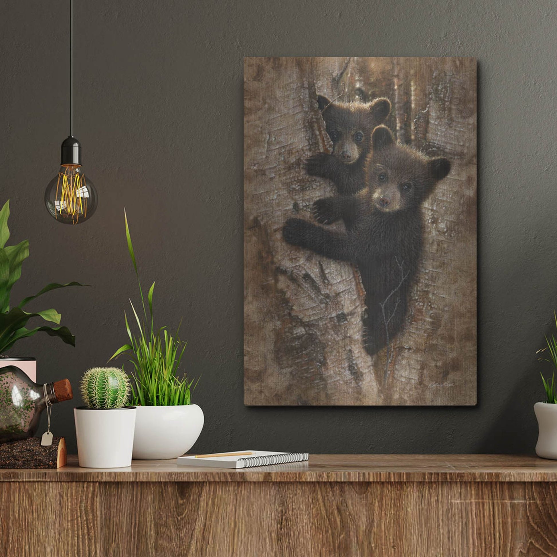 Luxe Metal Art 'Curious Cubs' by Collin Bogle, Metal Wall Art,12x16