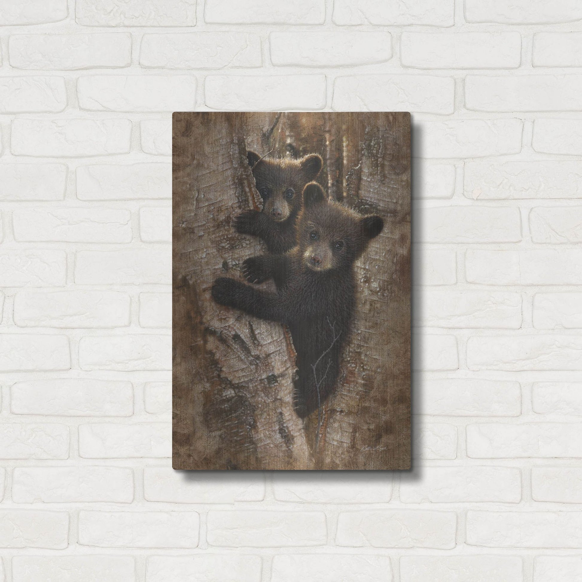 Luxe Metal Art 'Curious Cubs' by Collin Bogle, Metal Wall Art,16x24