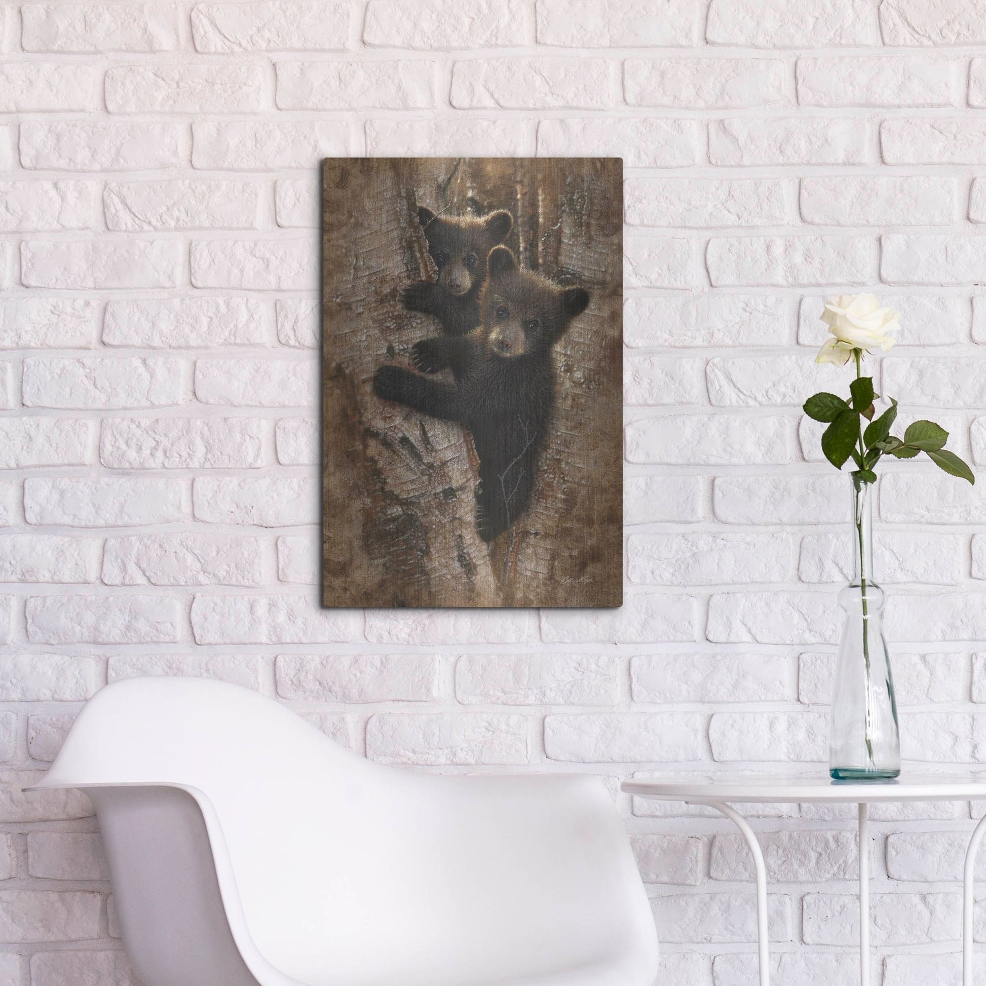 Luxe Metal Art 'Curious Cubs' by Collin Bogle, Metal Wall Art,16x24