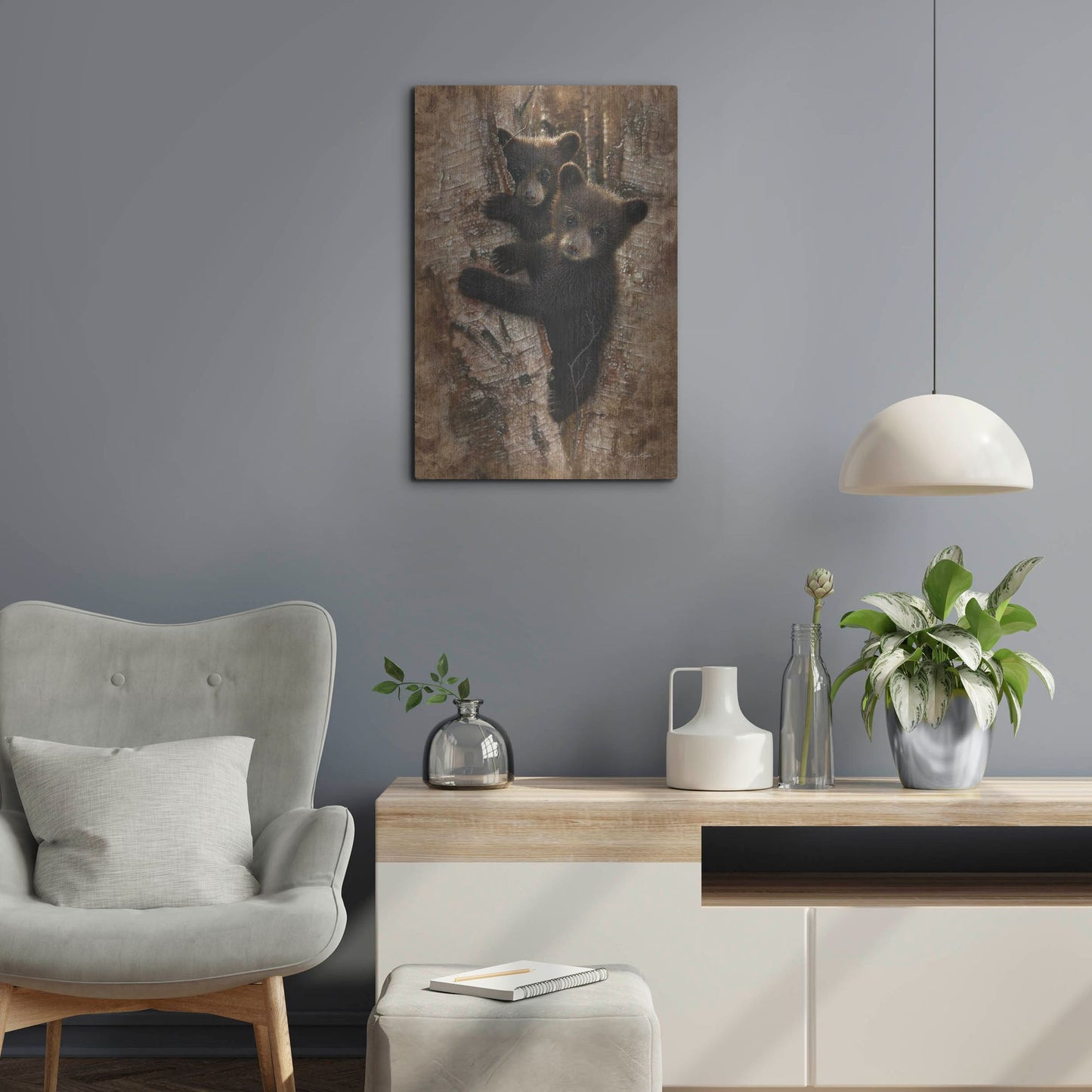 Luxe Metal Art 'Curious Cubs' by Collin Bogle, Metal Wall Art,16x24