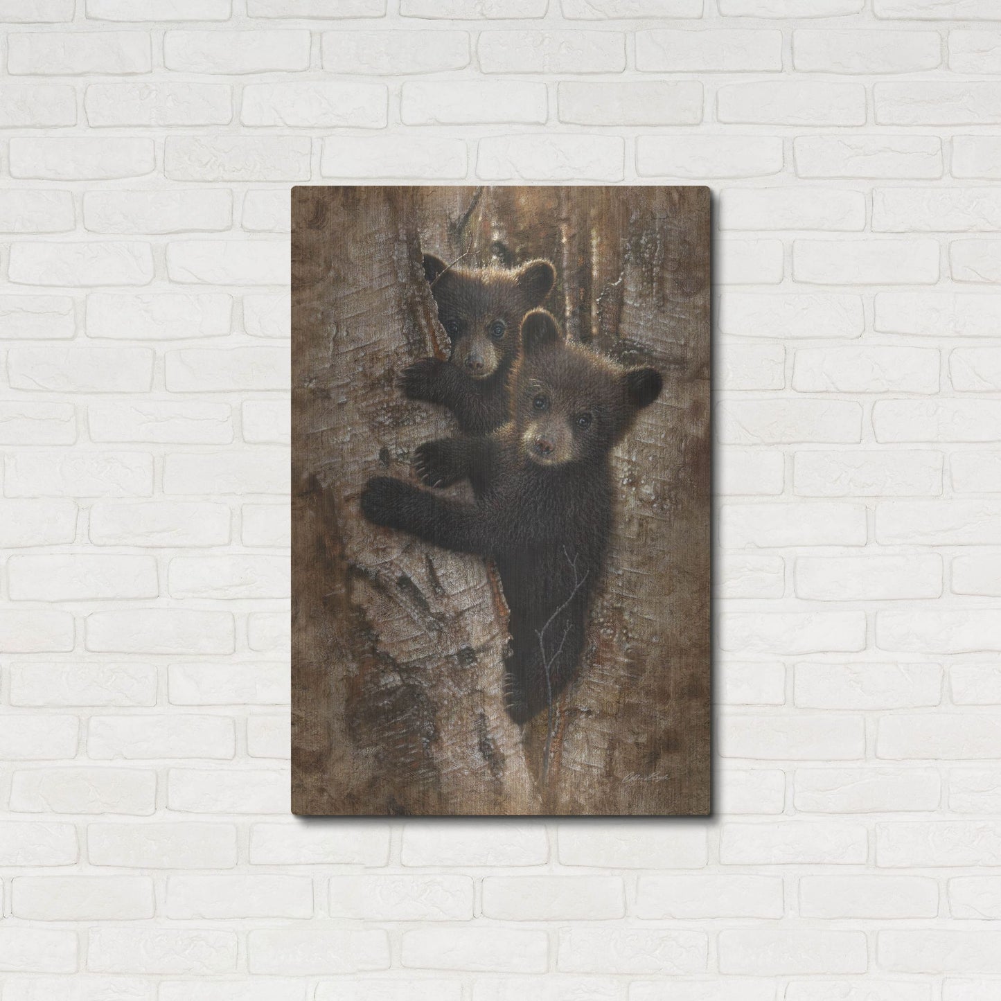 Luxe Metal Art 'Curious Cubs' by Collin Bogle, Metal Wall Art,24x36