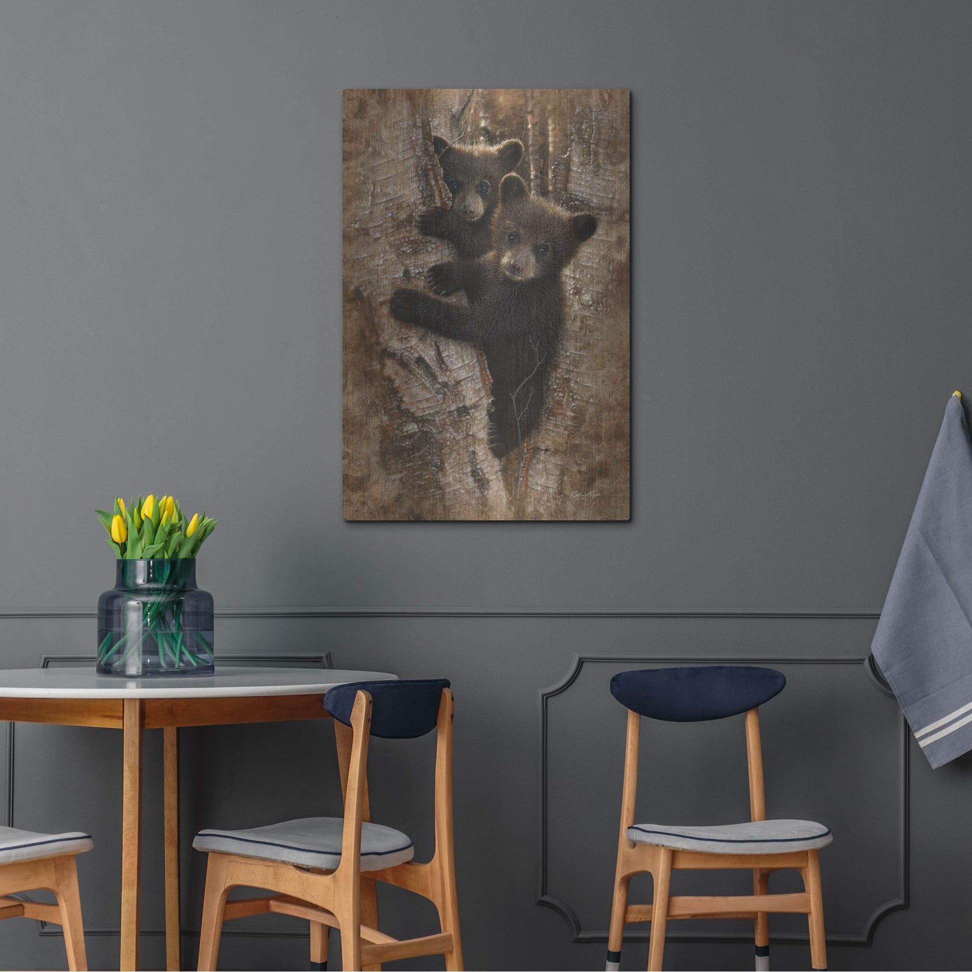 Luxe Metal Art 'Curious Cubs' by Collin Bogle, Metal Wall Art,24x36