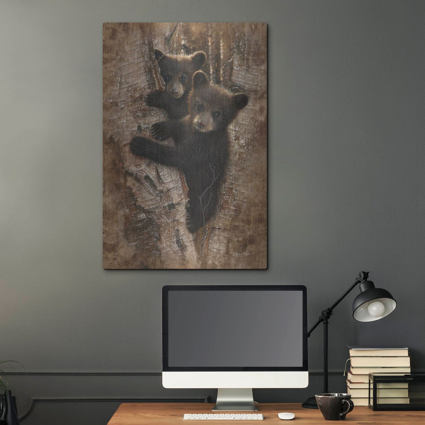 Luxe Metal Art 'Curious Cubs' by Collin Bogle, Metal Wall Art,24x36