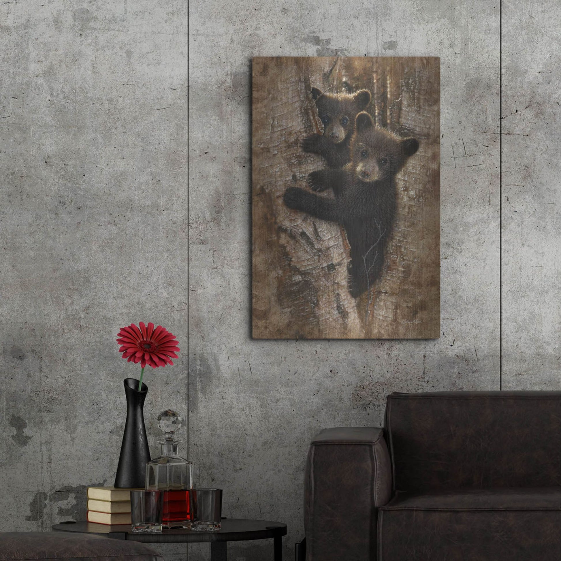 Luxe Metal Art 'Curious Cubs' by Collin Bogle, Metal Wall Art,24x36