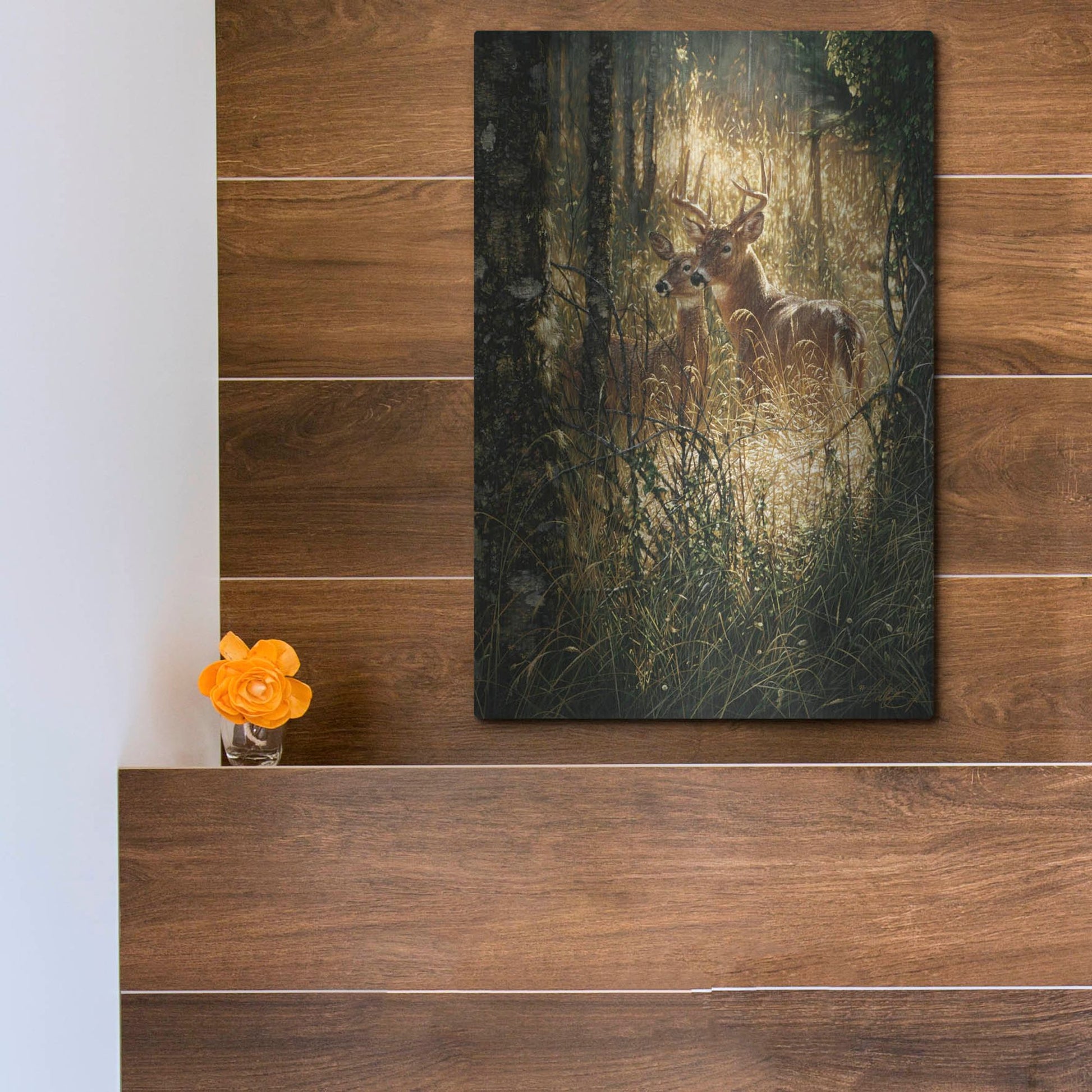 Luxe Metal Art 'A Golden Moment Portrait' by Collin Bogle, Metal Wall Art,12x16