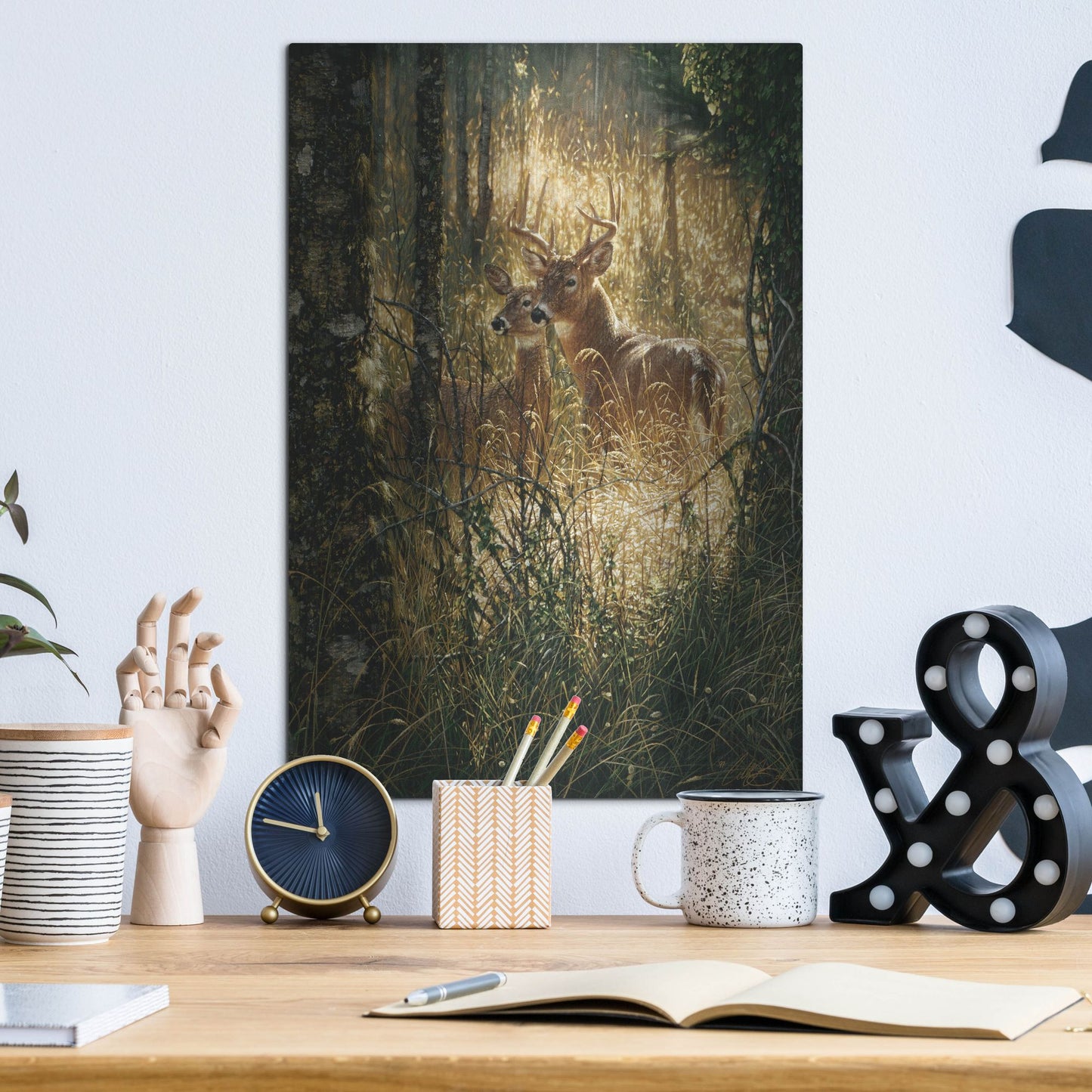 Luxe Metal Art 'A Golden Moment Portrait' by Collin Bogle, Metal Wall Art,12x16