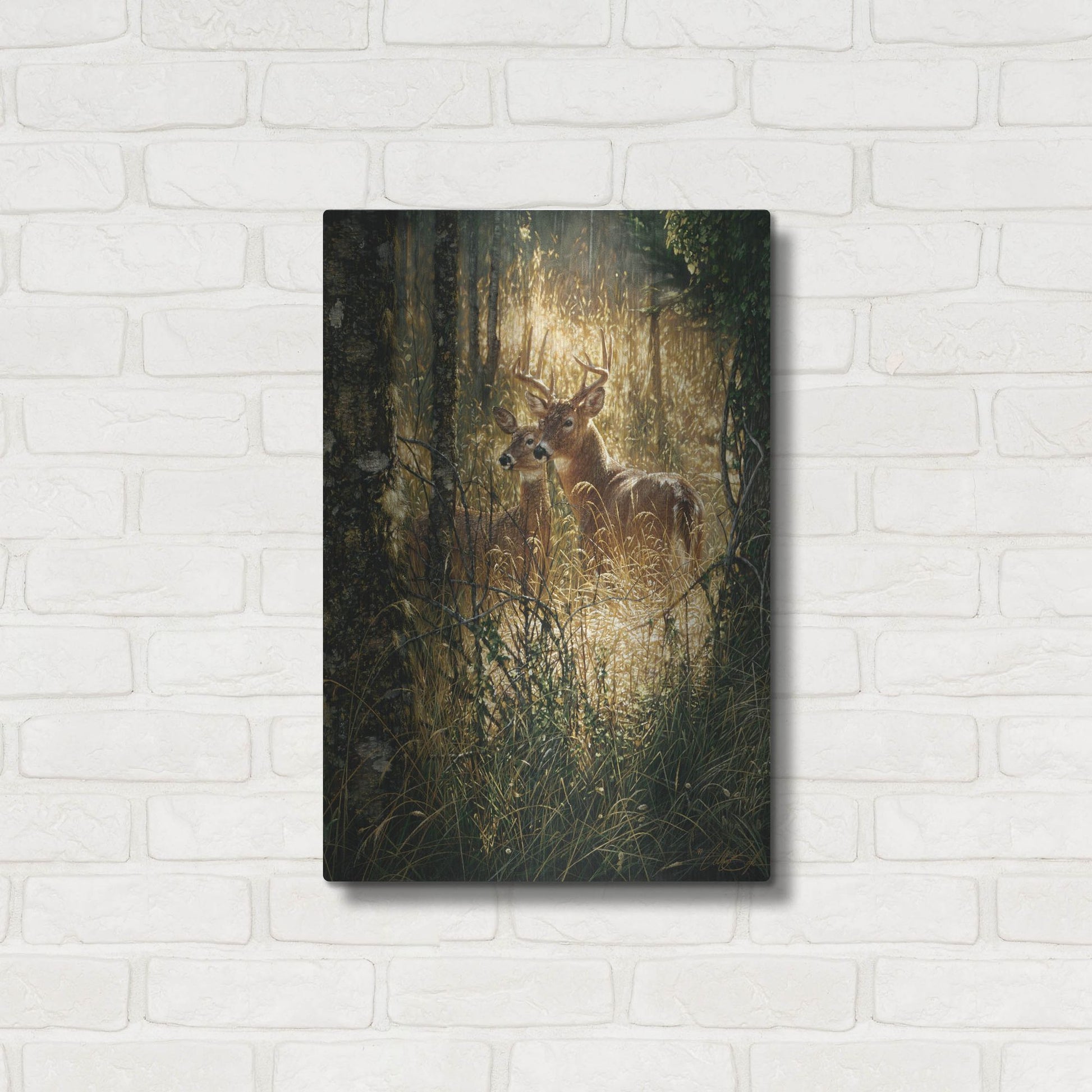 Luxe Metal Art 'A Golden Moment Portrait' by Collin Bogle, Metal Wall Art,16x24