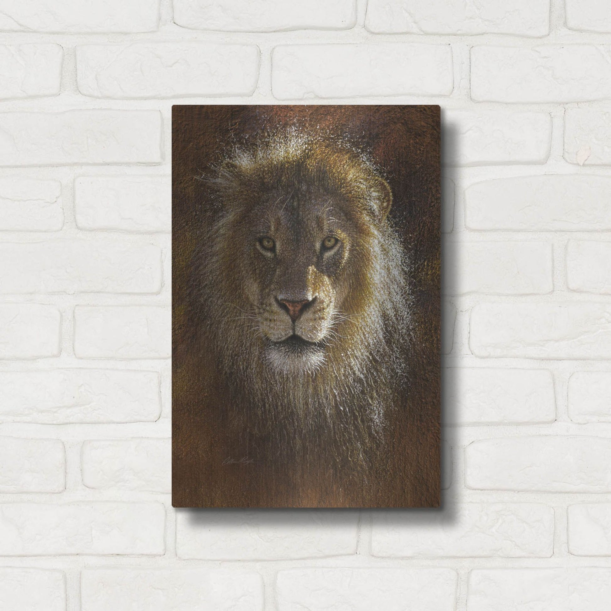 Luxe Metal Art 'Face Off' by Collin Bogle, Metal Wall Art,12x16