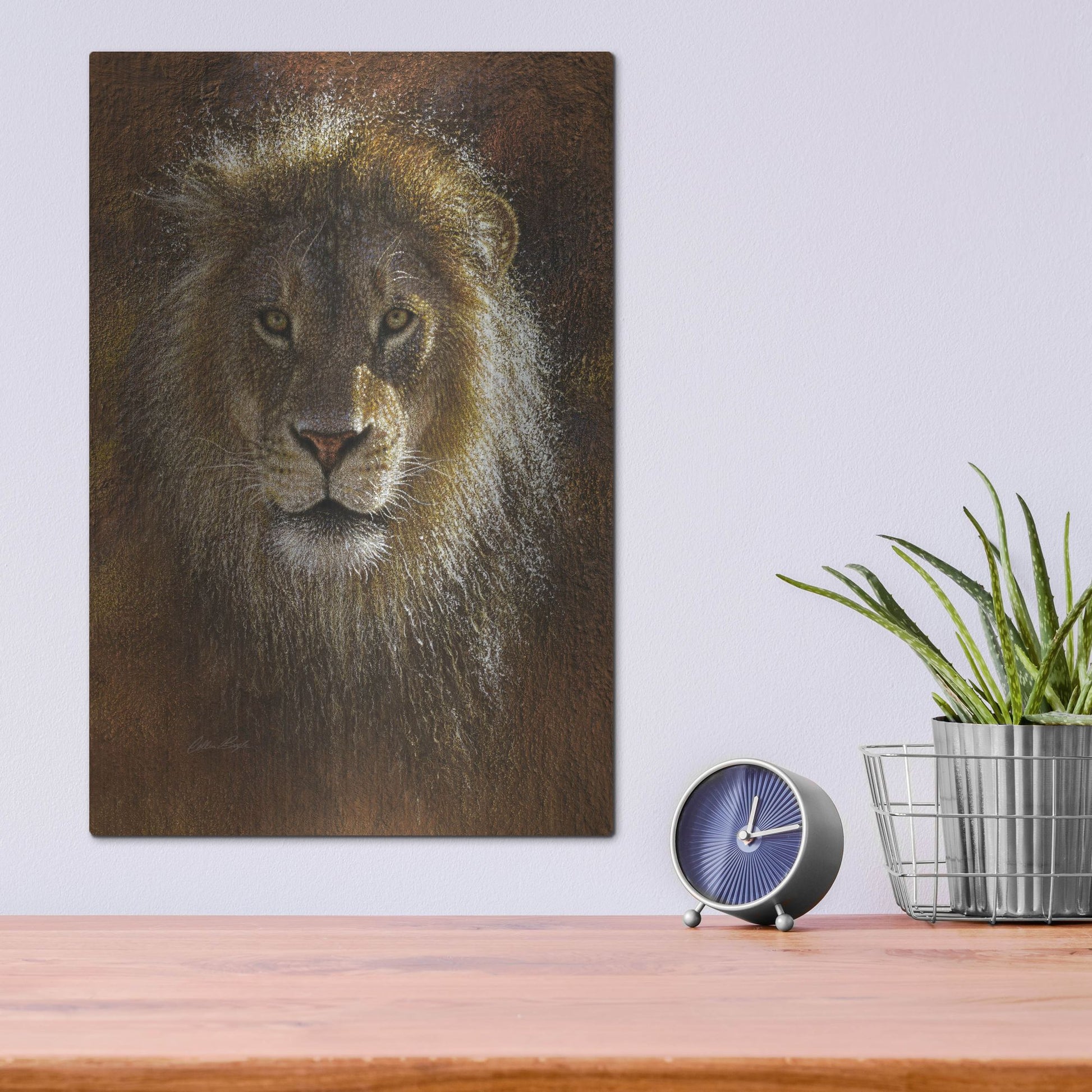 Luxe Metal Art 'Face Off' by Collin Bogle, Metal Wall Art,12x16