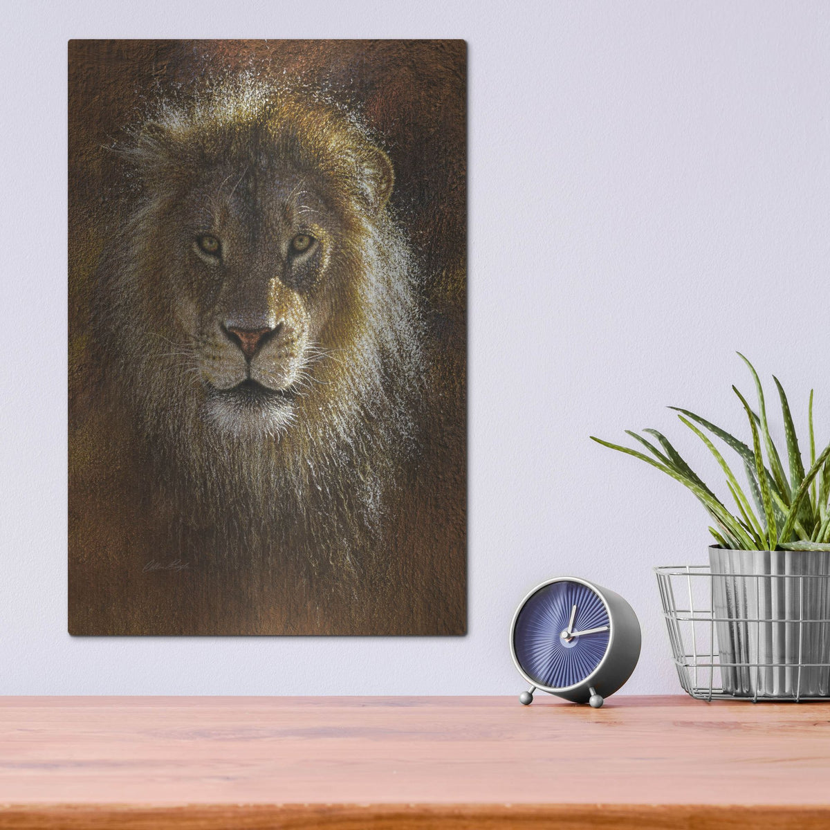 Luxe Metal Art 'Face Off' by Collin Bogle, Metal Wall Art,12x16