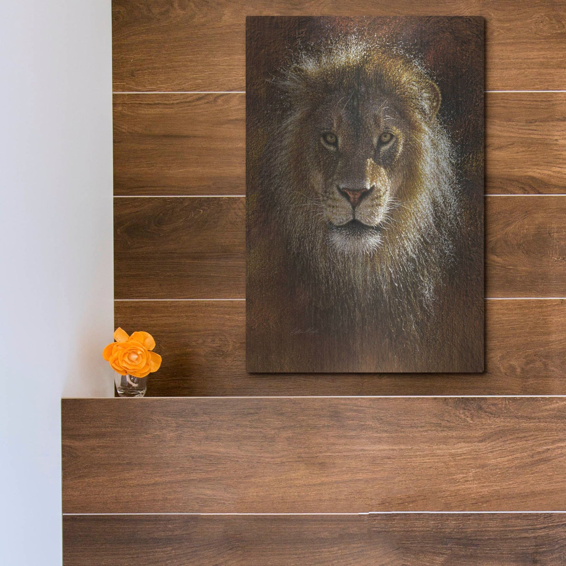 Luxe Metal Art 'Face Off' by Collin Bogle, Metal Wall Art,12x16