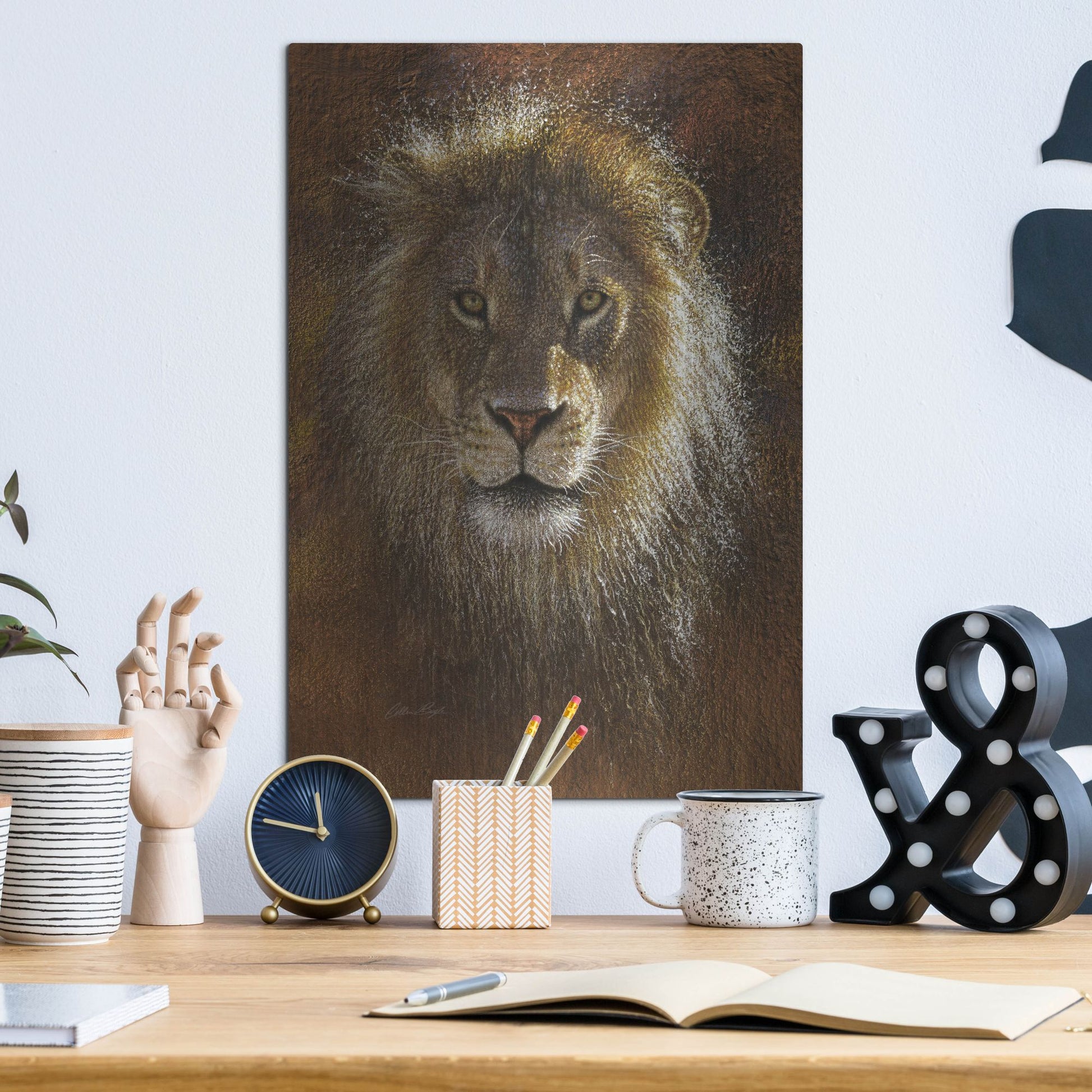 Luxe Metal Art 'Face Off' by Collin Bogle, Metal Wall Art,12x16