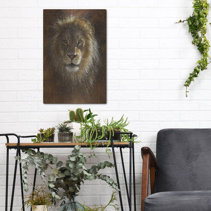 Luxe Metal Art 'Face Off' by Collin Bogle, Metal Wall Art,12x16