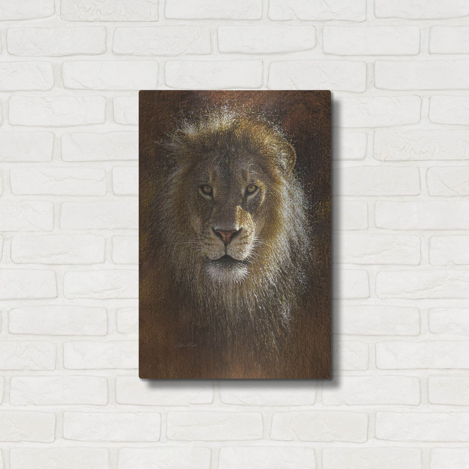 Luxe Metal Art 'Face Off' by Collin Bogle, Metal Wall Art,16x24