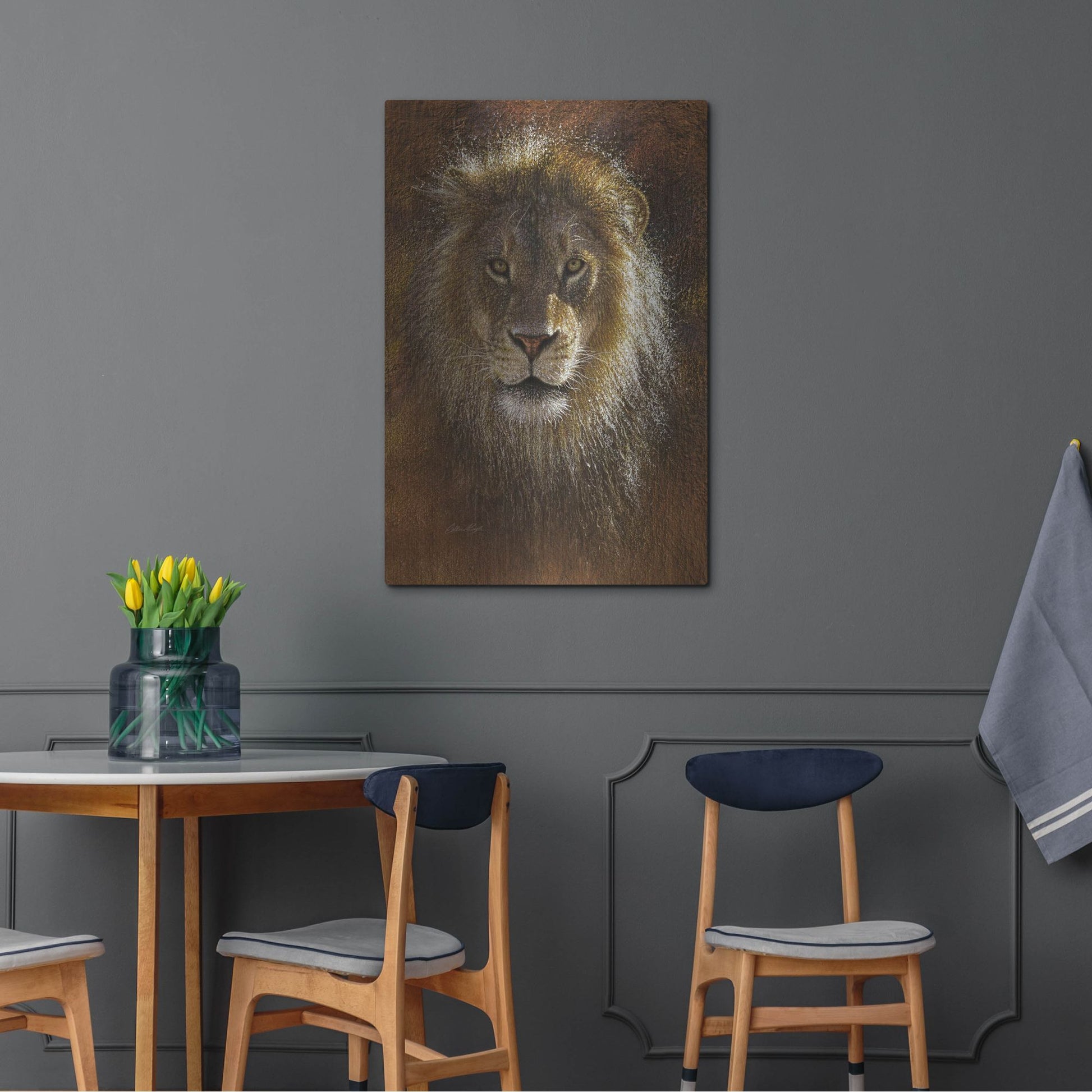 Luxe Metal Art 'Face Off' by Collin Bogle, Metal Wall Art,24x36